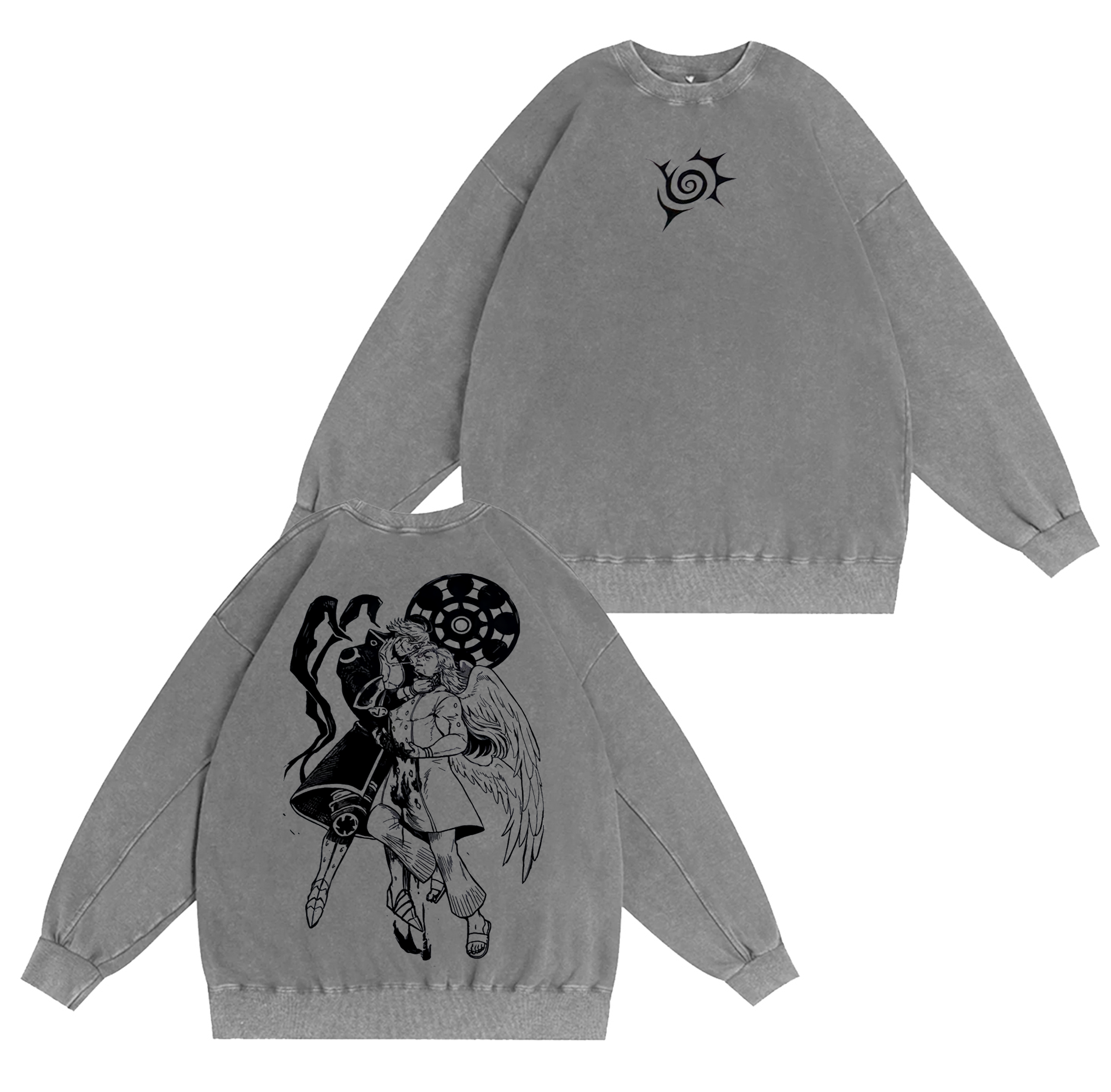 Estarossa x Mael,The Seven Deadly Sins Anime washed T-shirt/Crewneck/Hoodie