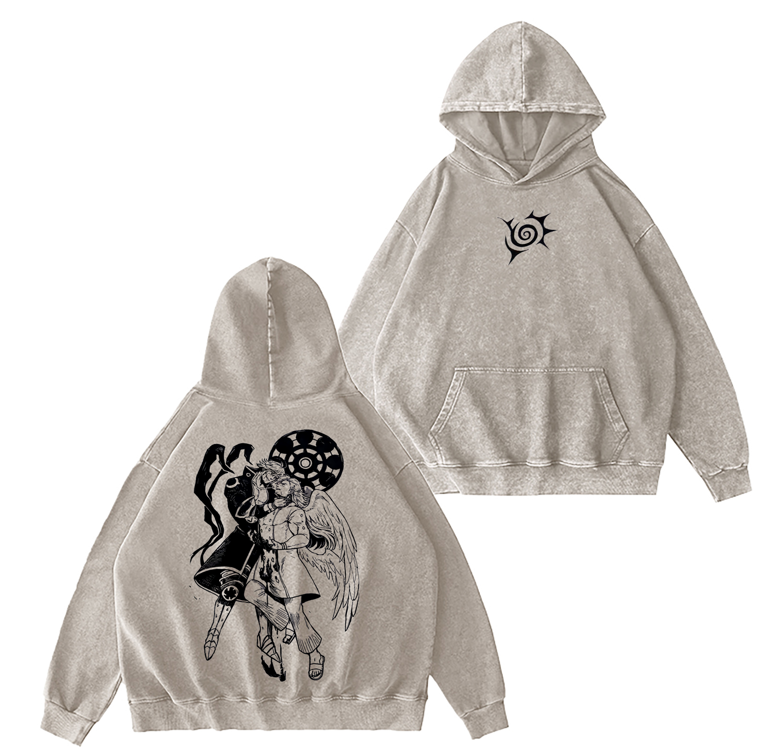 Estarossa x Mael,The Seven Deadly Sins Anime washed T-shirt/Crewneck/Hoodie