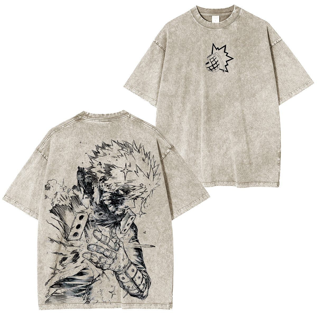 Katsuki Bakugo,My Hero Academia Anime Washed Unisex T-Shirt