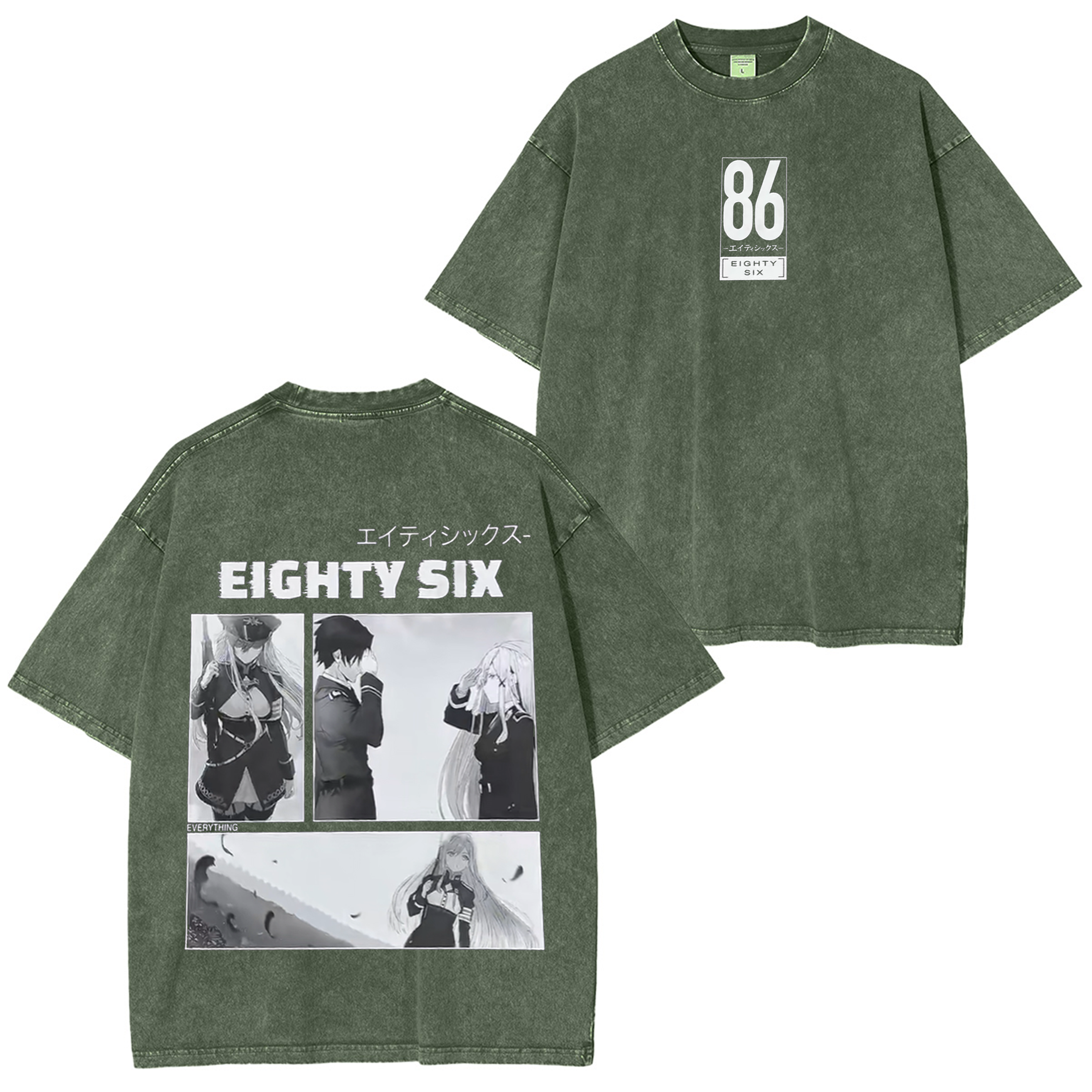 Eighty-Six Vintage  Anime Washed T-shirt/Crewneck/Hoodie