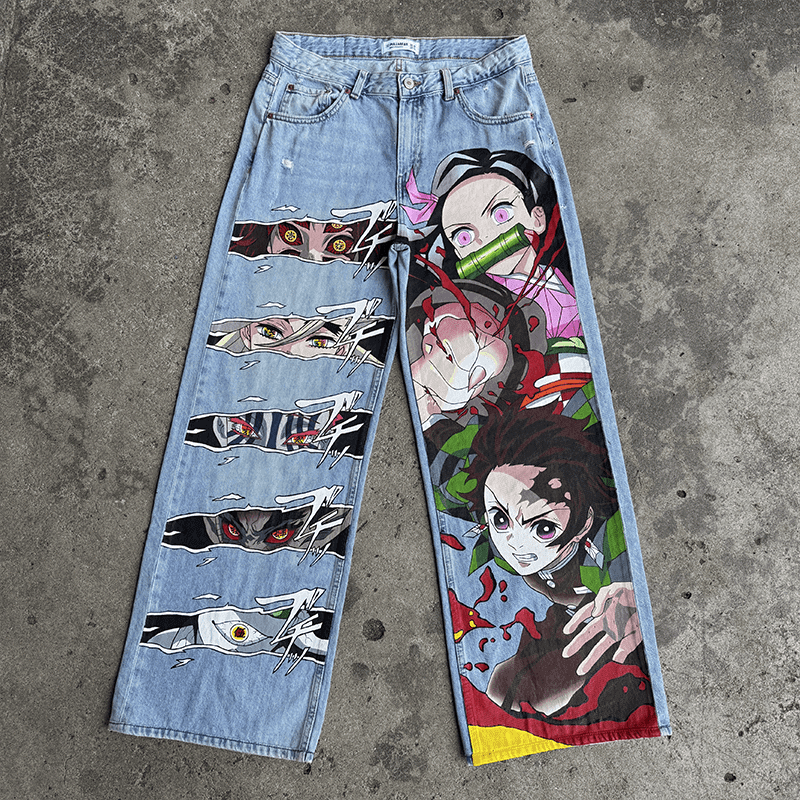 Upper Moons,Demon Slayer Anime Jeans
