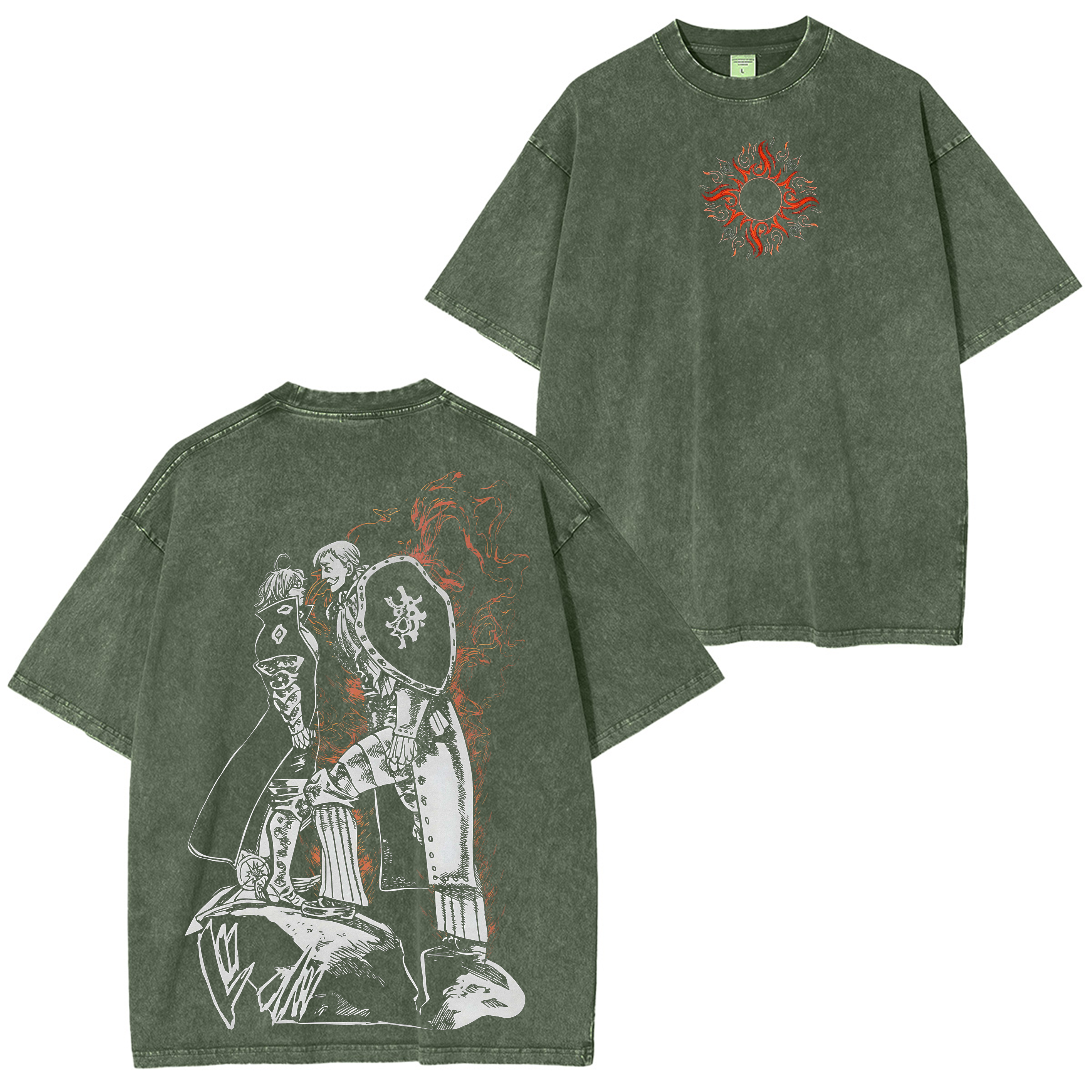 Escanor,The Seven Deadly Sins Oversized Anime Washed T-shirt/Crewneck/Hoodie