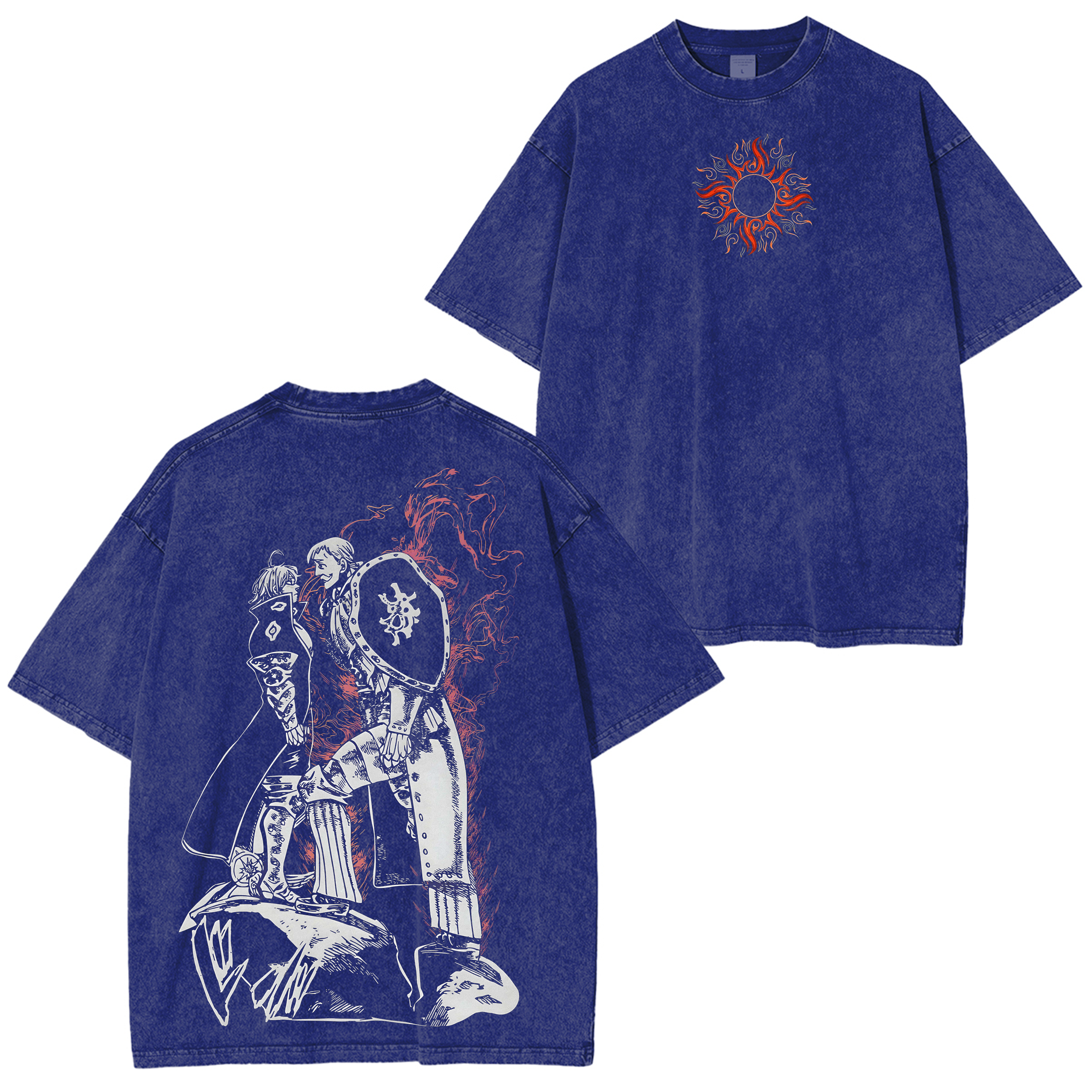 Escanor,The Seven Deadly Sins Oversized Anime Washed T-shirt/Crewneck/Hoodie