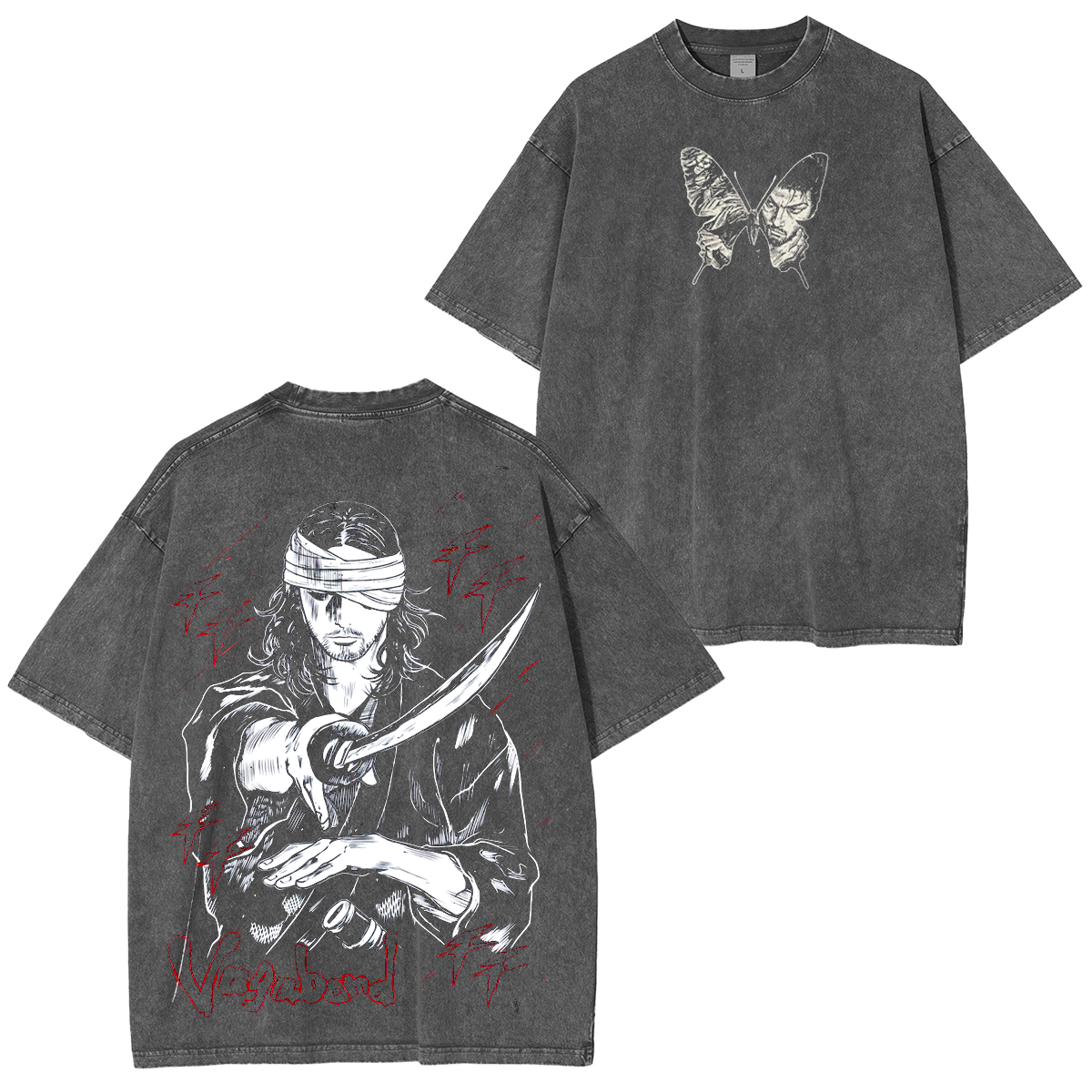 Miyamoto Musashi, Vagabond Anime Washed T-shirt/Crewneck/Hoodie