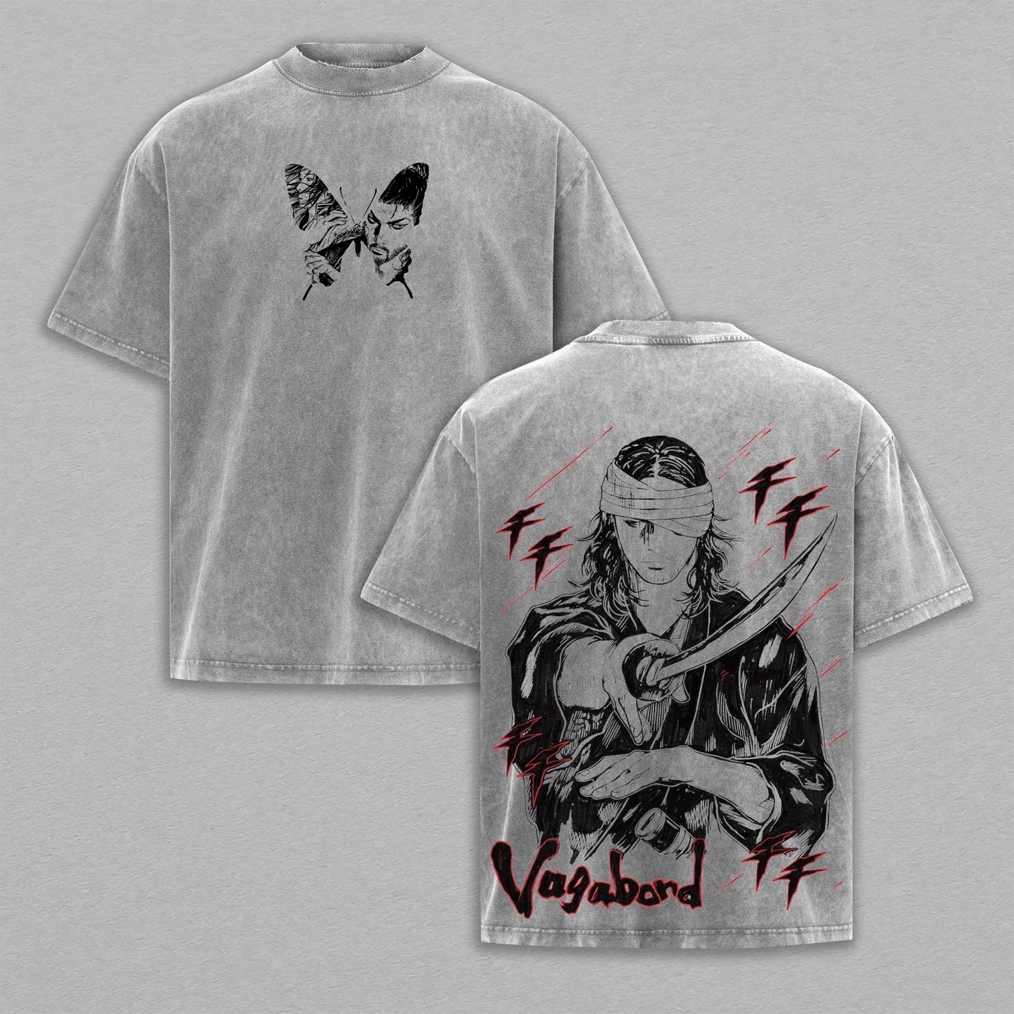 Miyamoto Musashi, Vagabond Anime Washed T-shirt/Crewneck/Hoodie