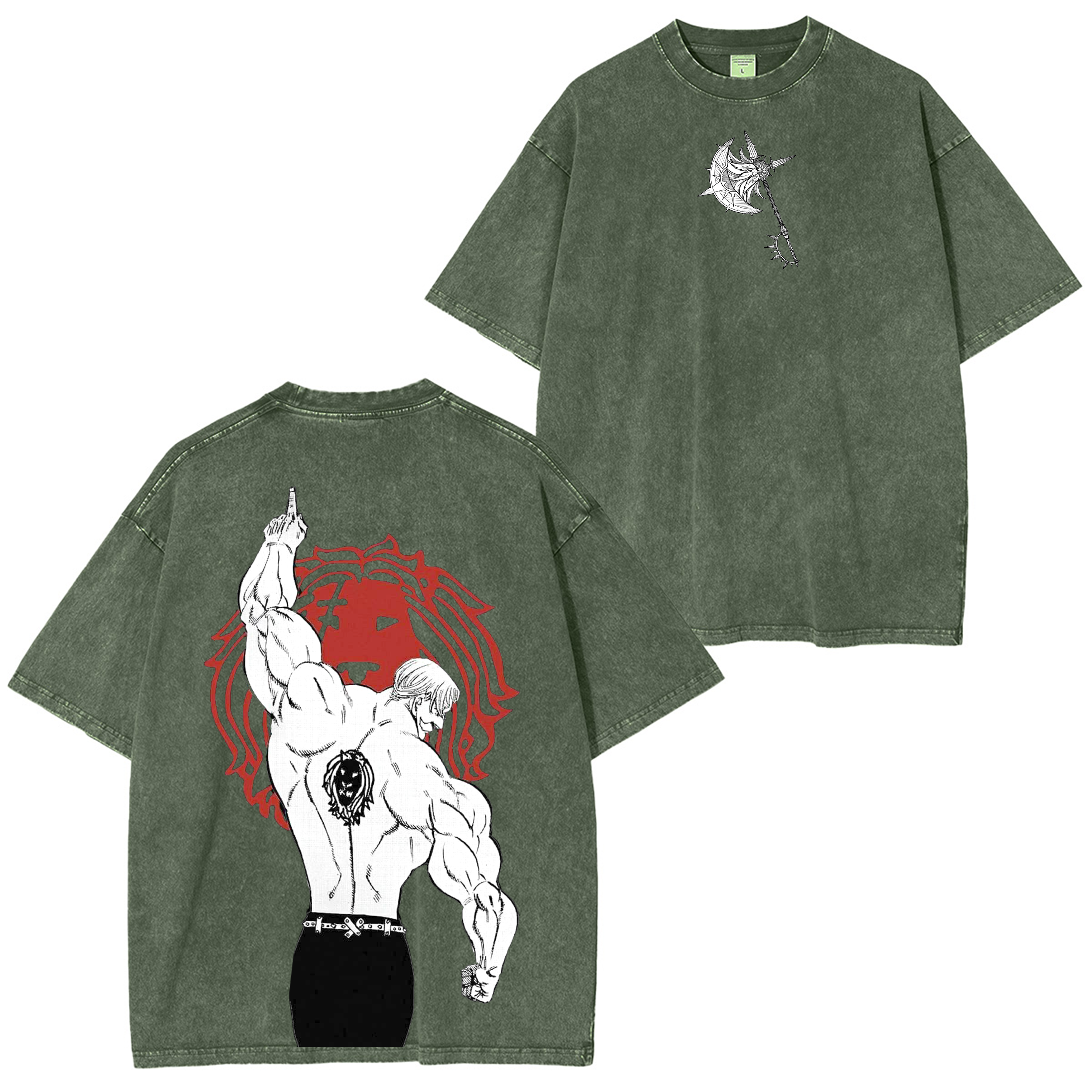 Escanor Vintage Anime Washed T-shirt/Crewneck/Hoodie