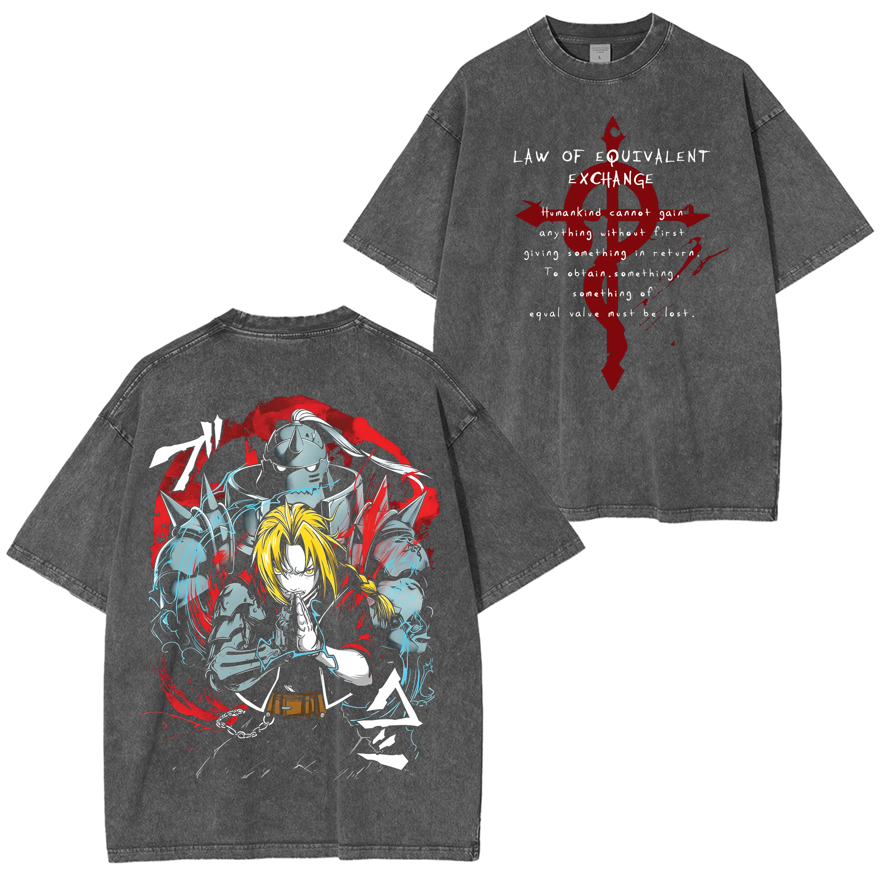 Fullmetal Alchemist Vintage Anime Washed T-shirt/Crewneck/Hoodie