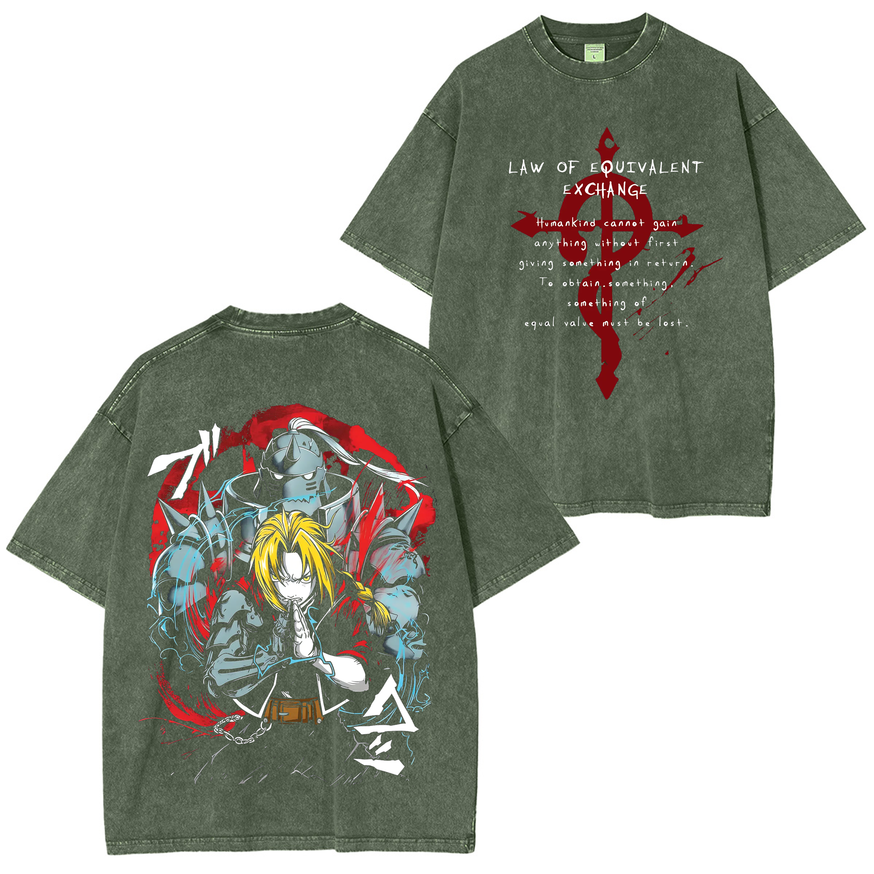 Fullmetal Alchemist Vintage Anime Washed T-shirt/Crewneck/Hoodie