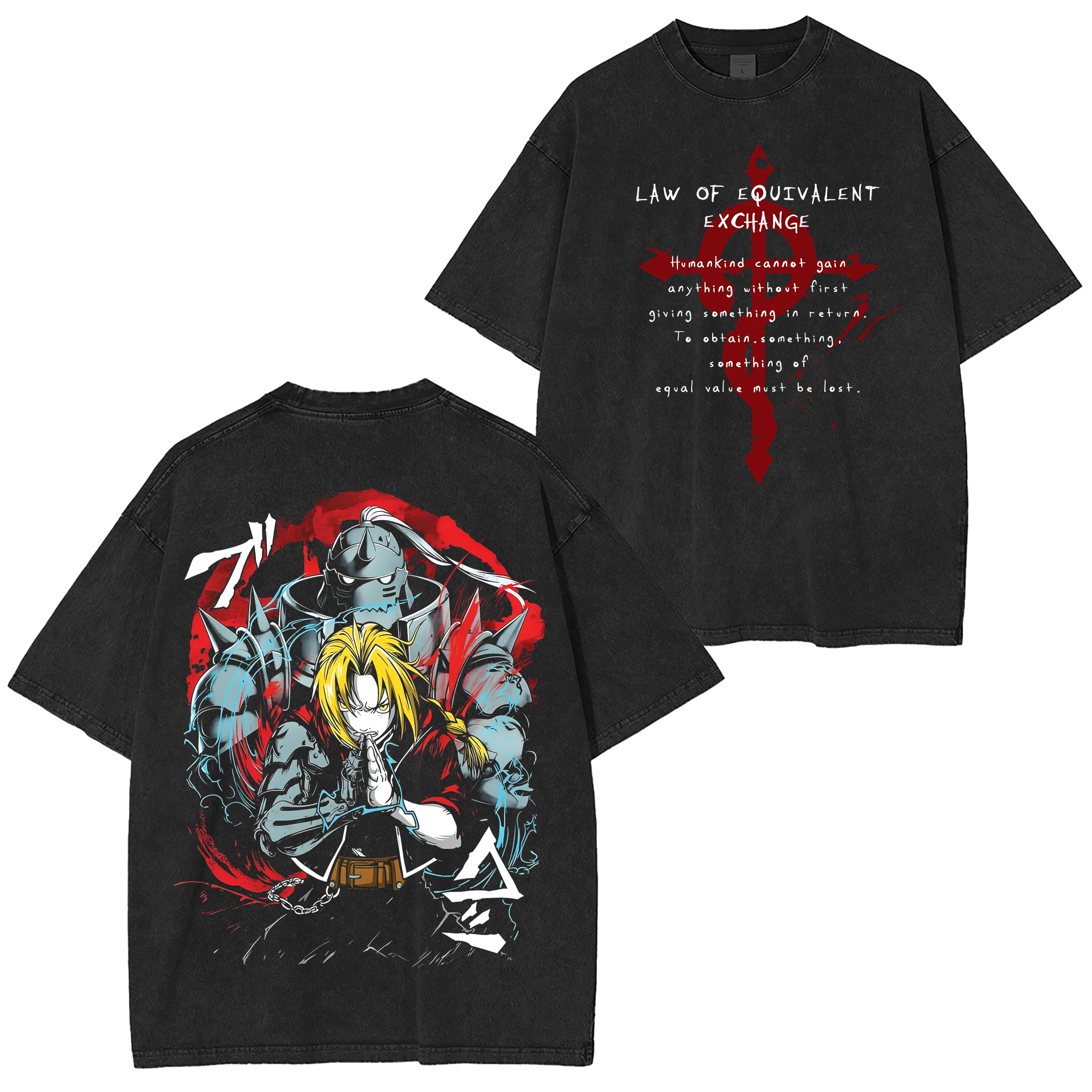 Fullmetal Alchemist Vintage Anime Washed T-shirt/Crewneck/Hoodie