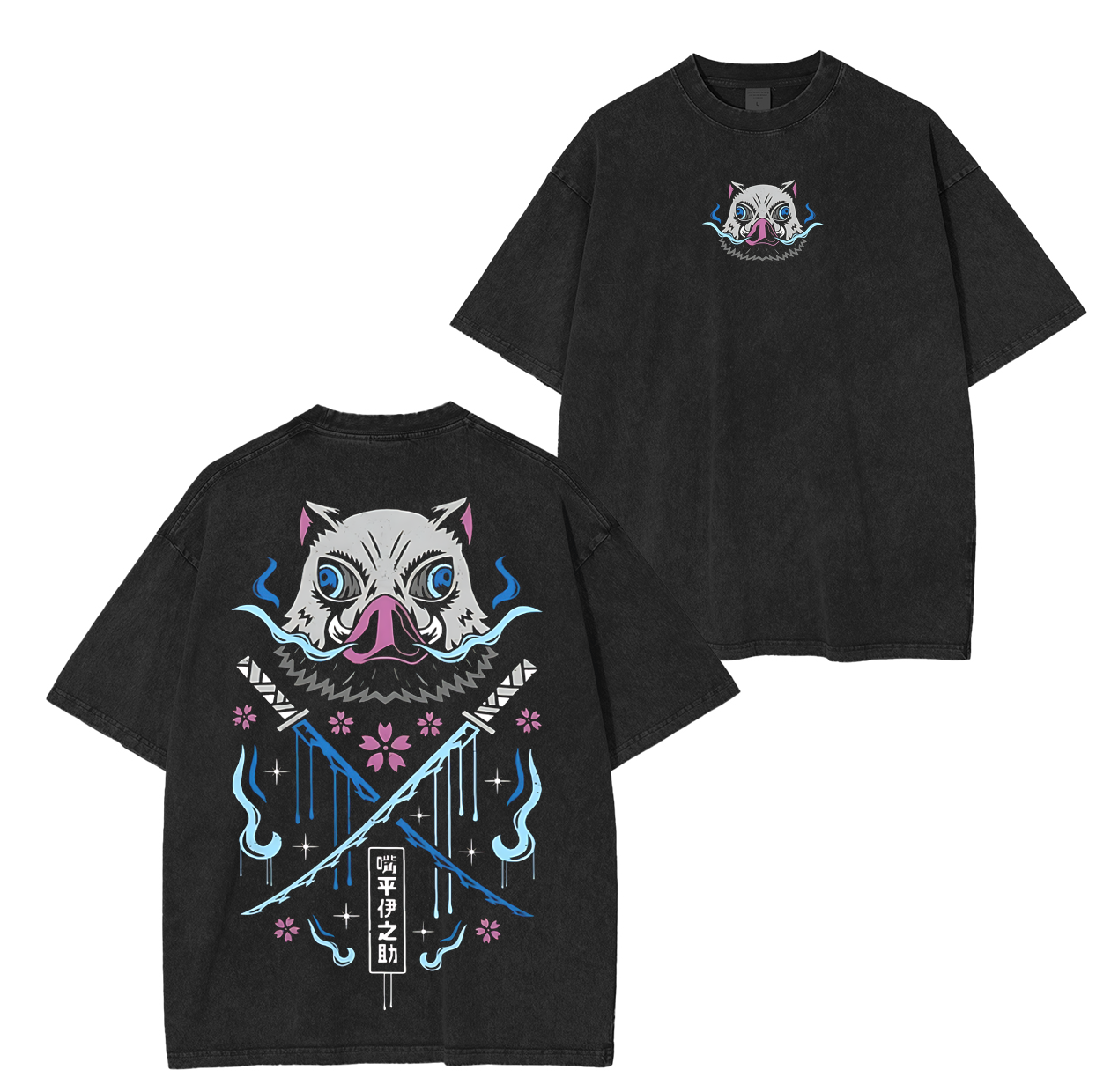 INOSUKE ,Demon Slayer Anime Unisex Washed T-Shirt