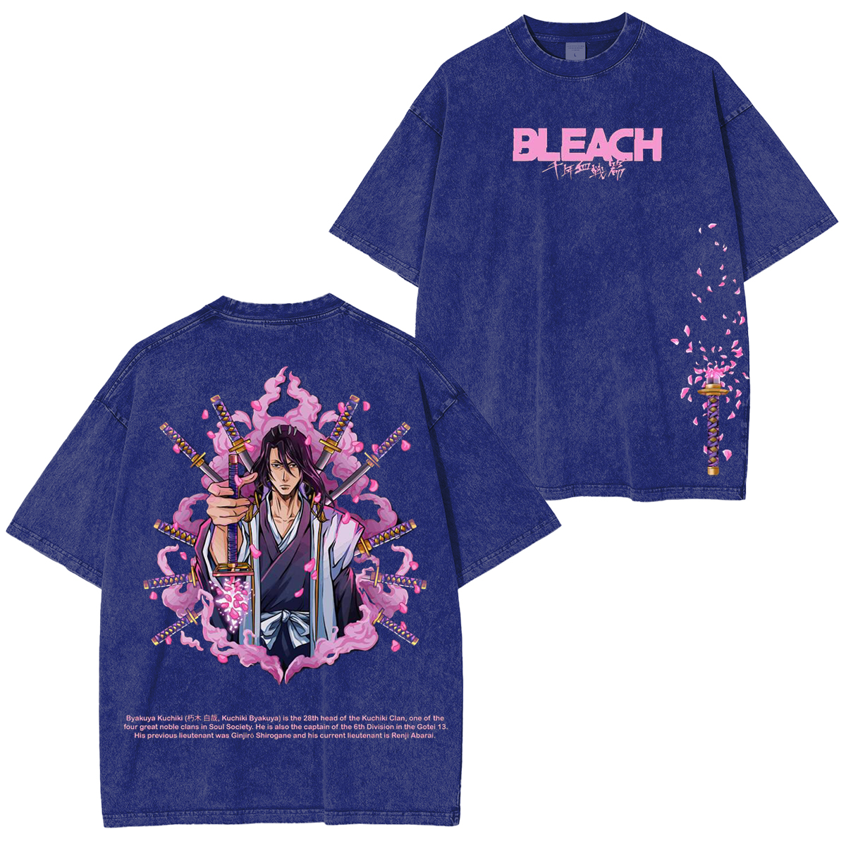 Bleach  Byakuya, Bleach Anime Unisex Washed T-Shirt