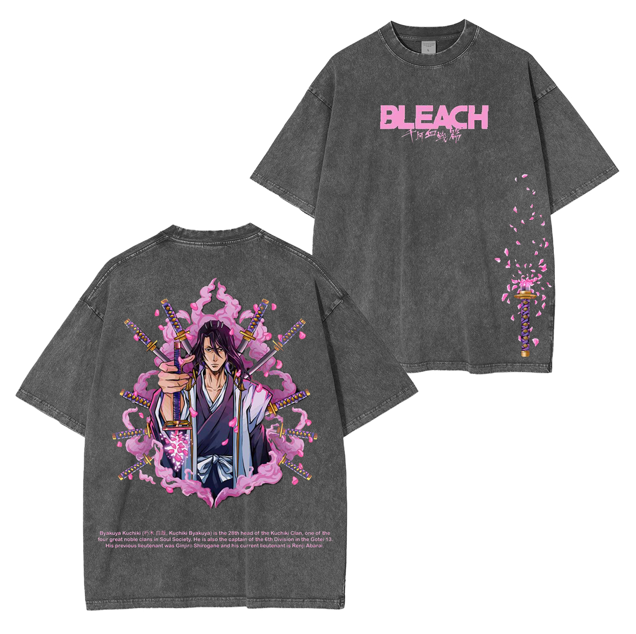 Bleach  Byakuya, Bleach Anime Unisex Washed T-Shirt