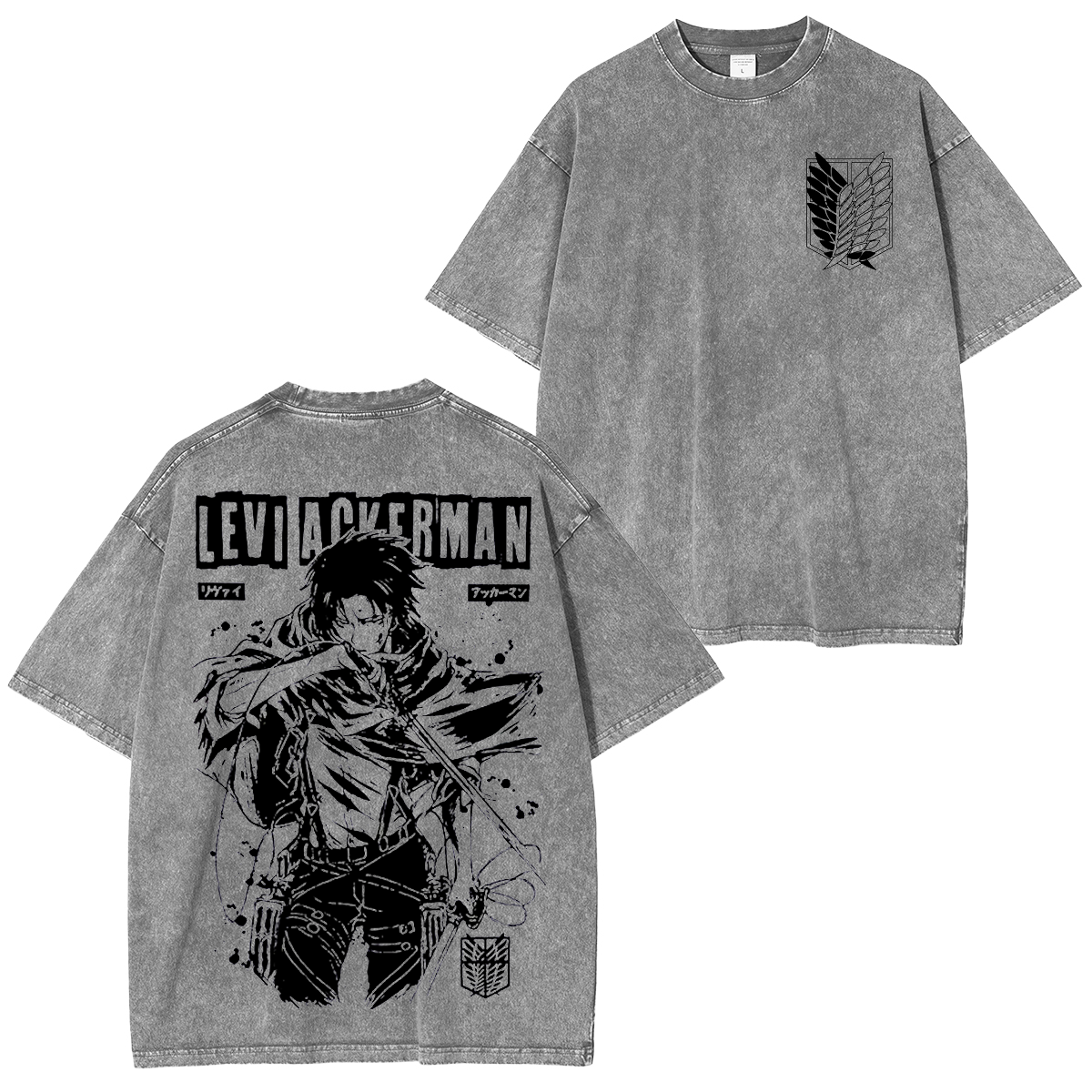 AOT Attackk on Titan Levi Ackerman  Anime Unisex Washed T-Shirt