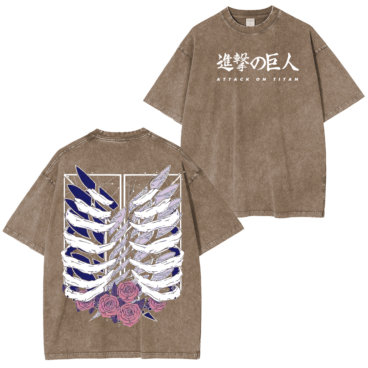 Attack on Titan Anime Unisex Washed T-Shirt