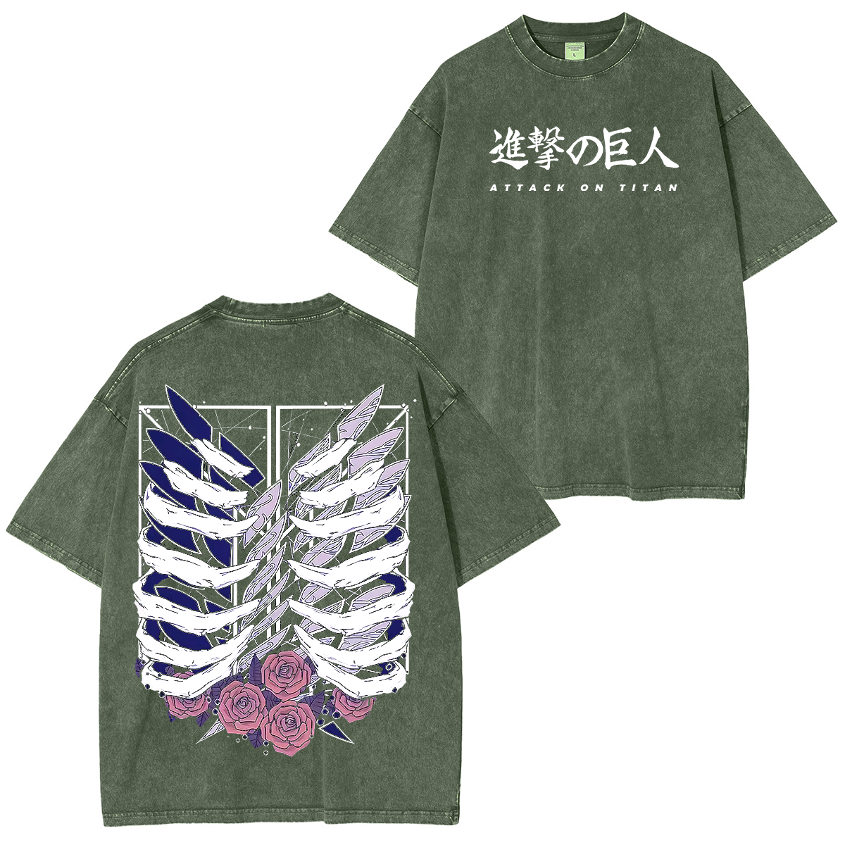Attack on Titan Anime Unisex Washed T-Shirt