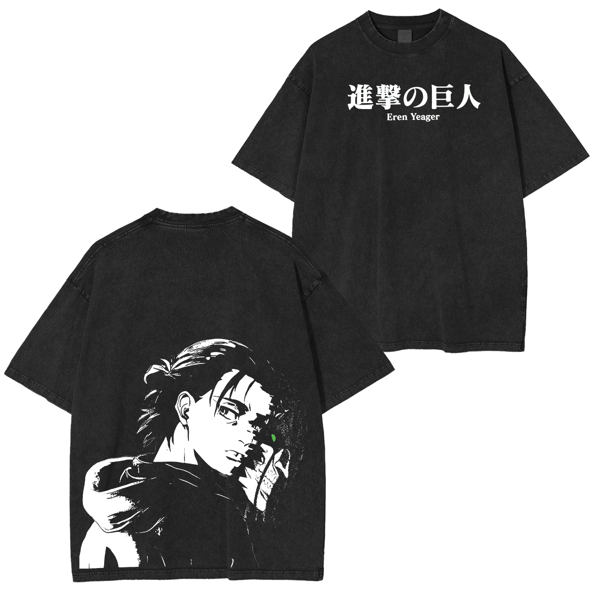 Attack on titan Eren Anime Unisex Washed T-Shirt