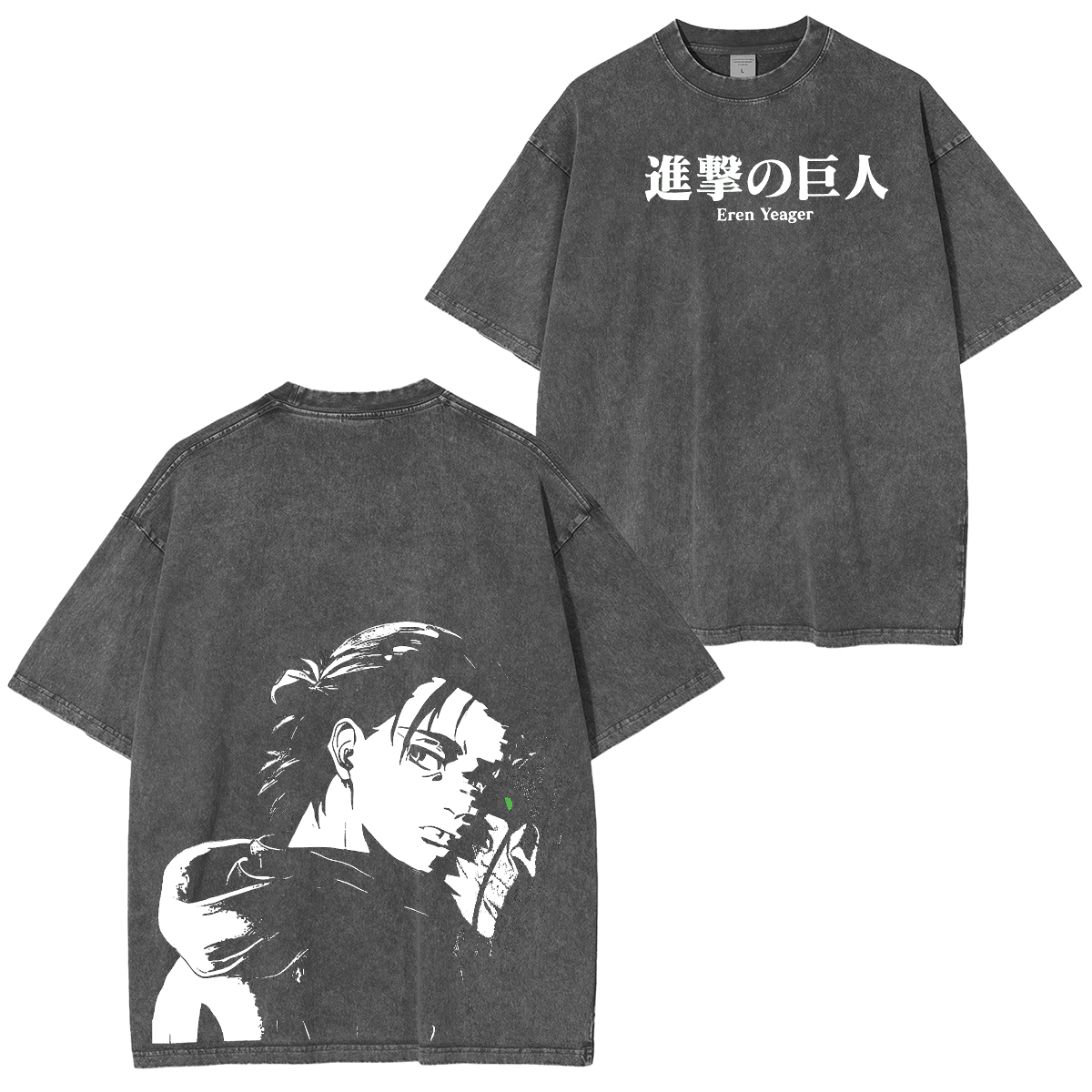 Attack on titan Eren Anime Unisex Washed T-Shirt