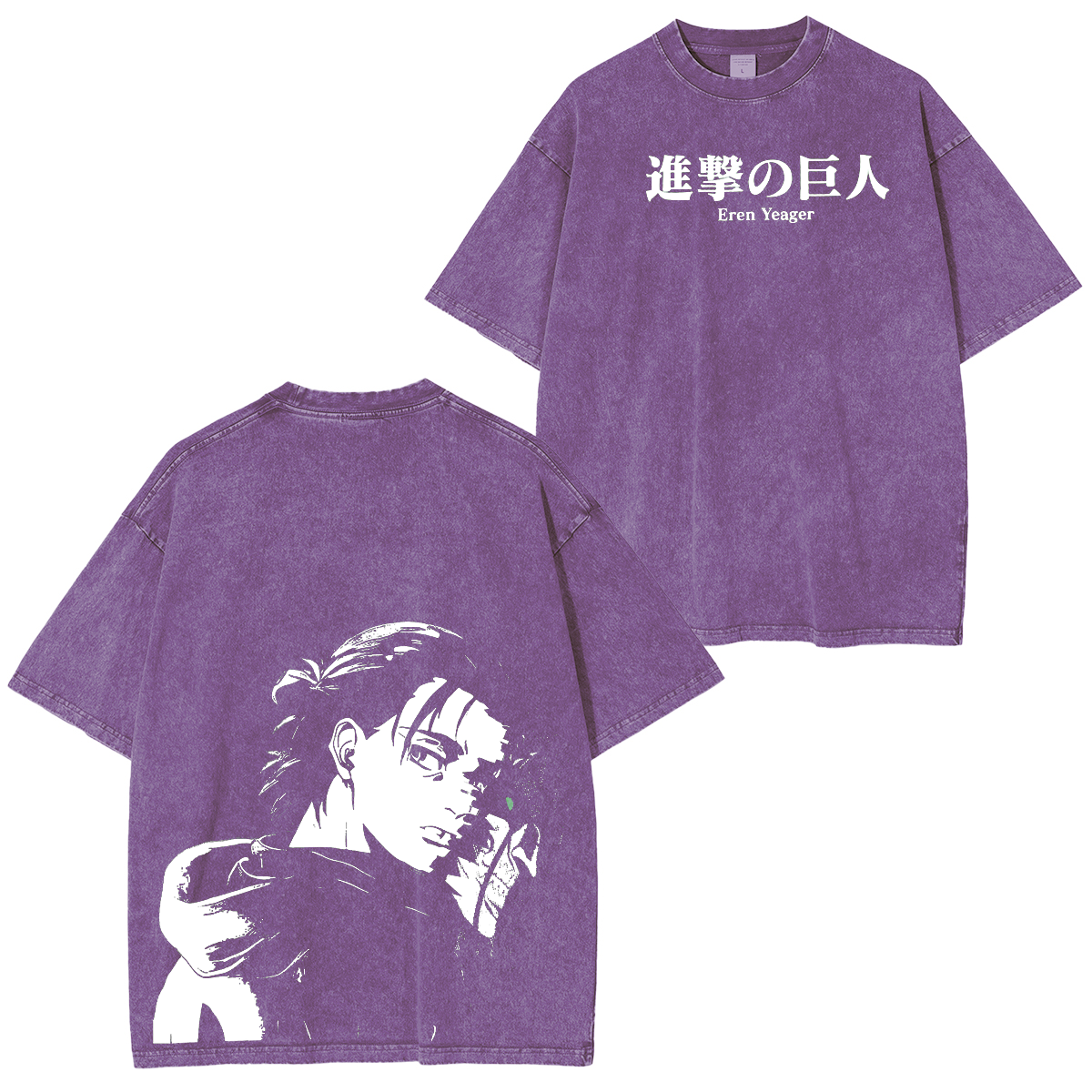 Attack on titan Eren Anime Unisex Washed T-Shirt
