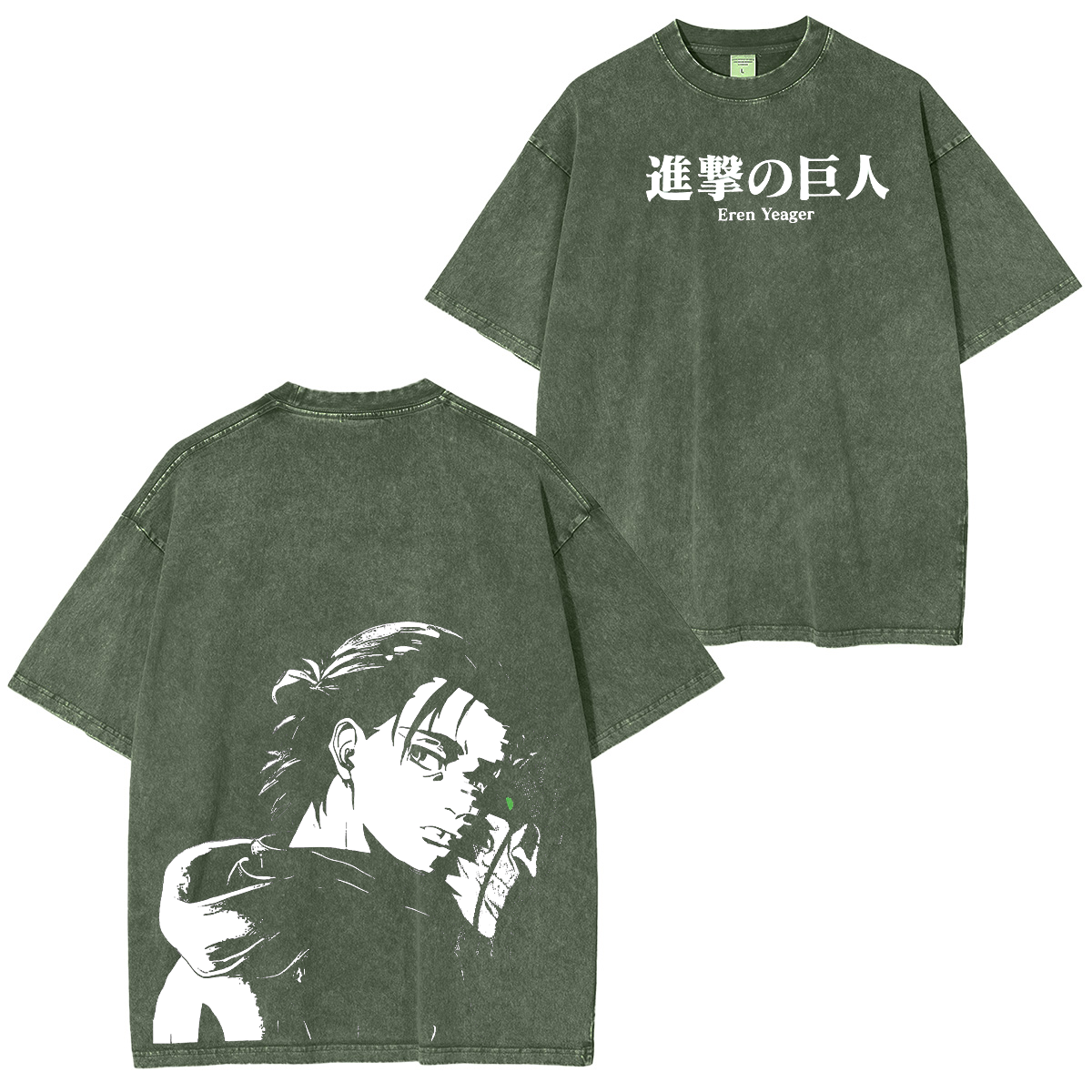 Attack on titan Eren Anime Unisex Washed T-Shirt