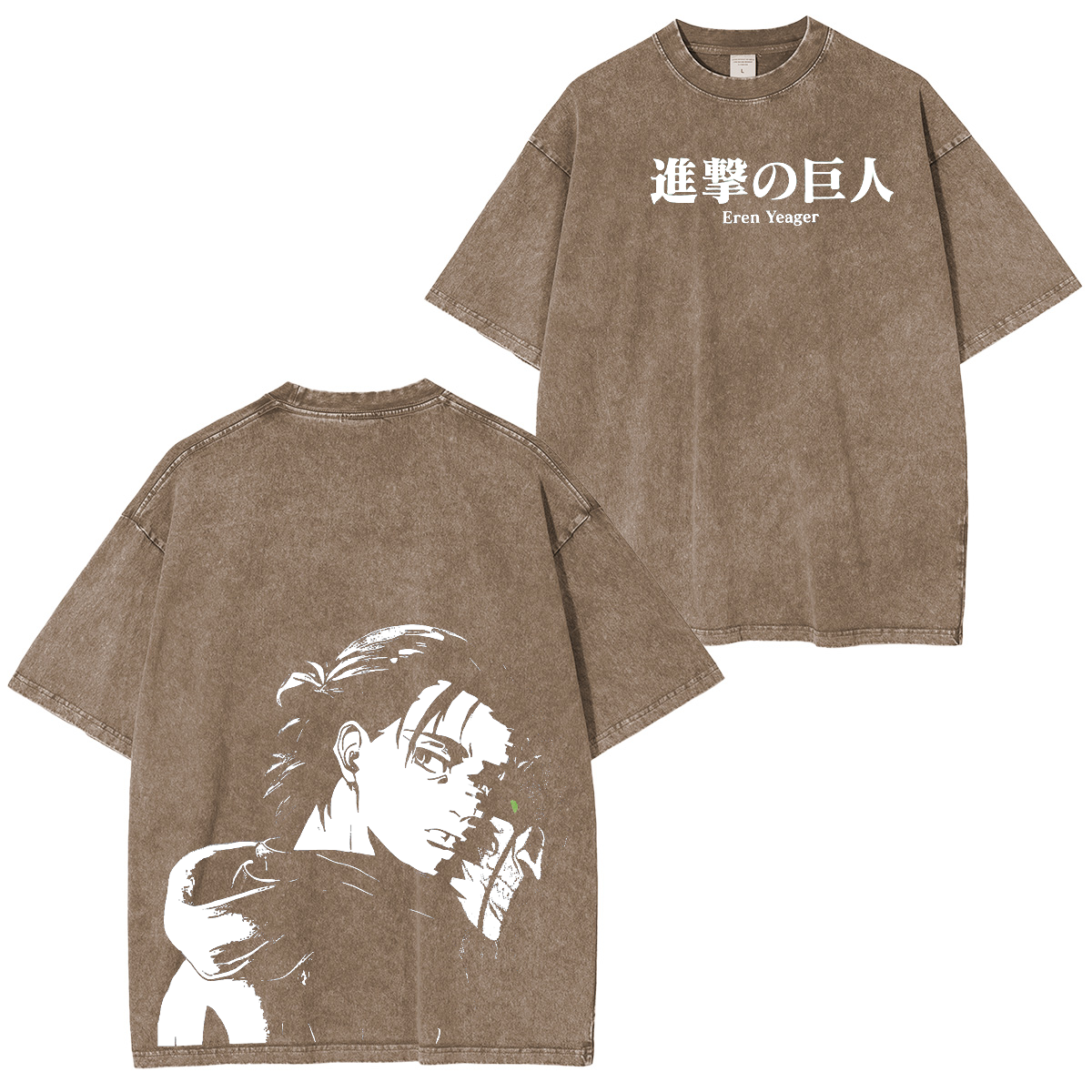 Attack on titan Eren Anime Unisex Washed T-Shirt