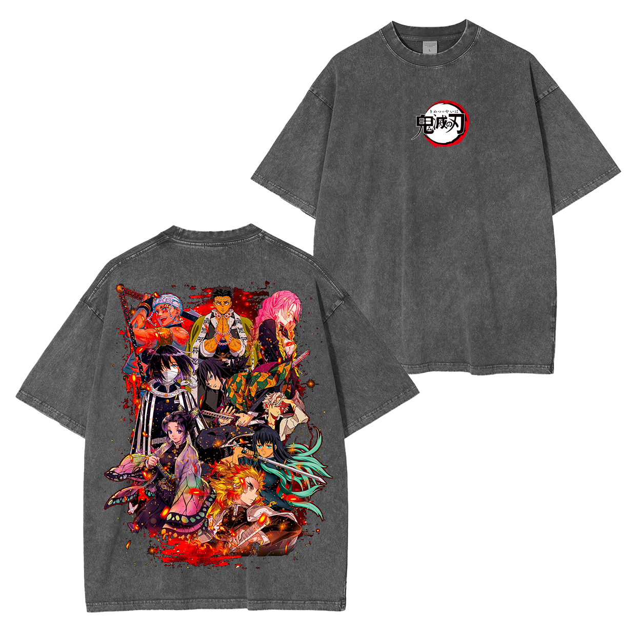 All Hashira,Demon Slayer Anime Unisex Washed T-Shirt