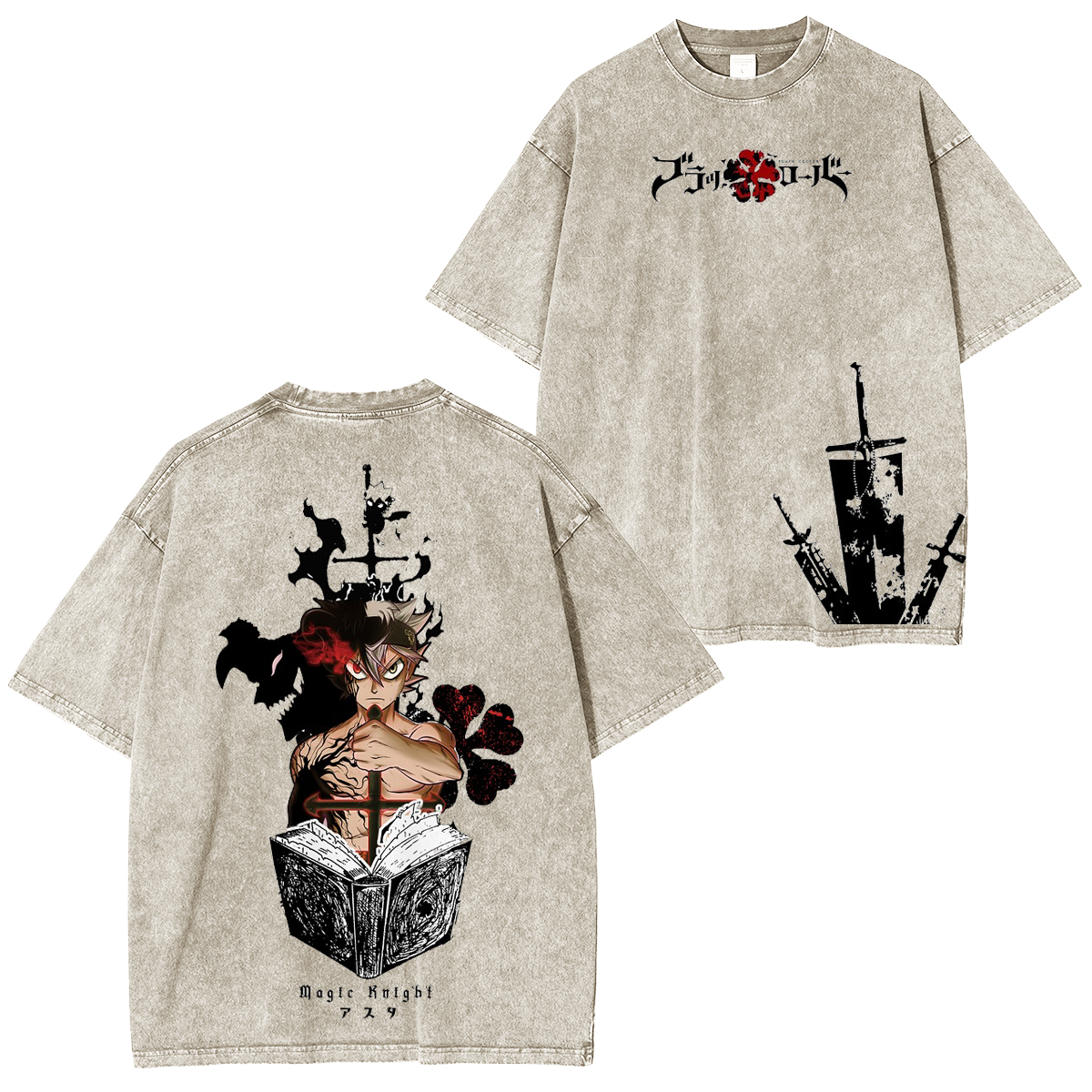 Black Clover Anime Unisex Washed T-Shirt