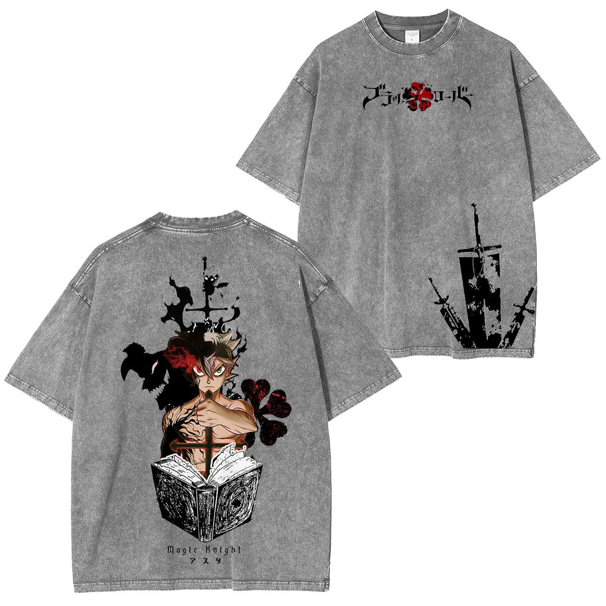 Black Clover Anime Unisex Washed T-Shirt