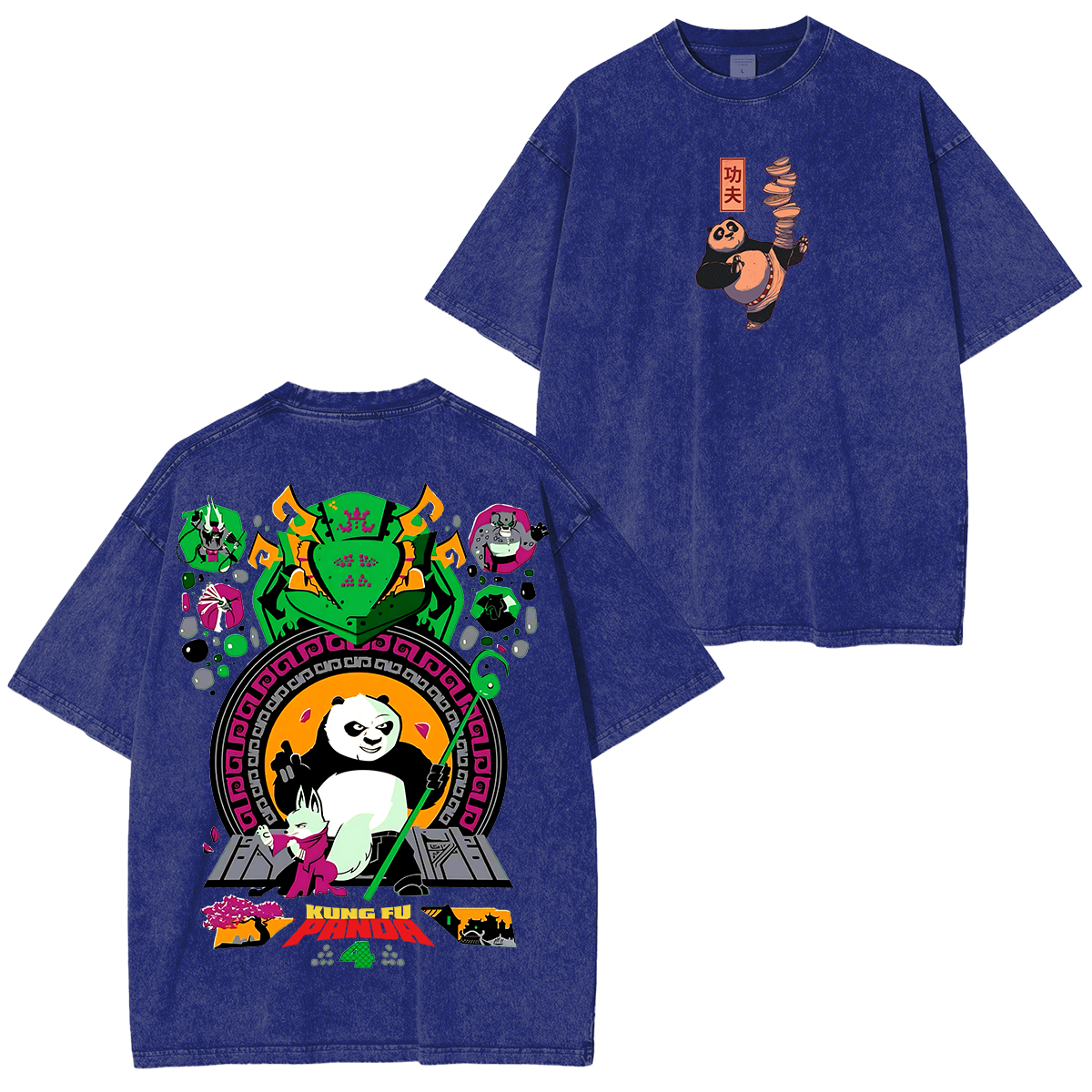 Kung Fu Panda Anime Unisex Washed T-Shirt