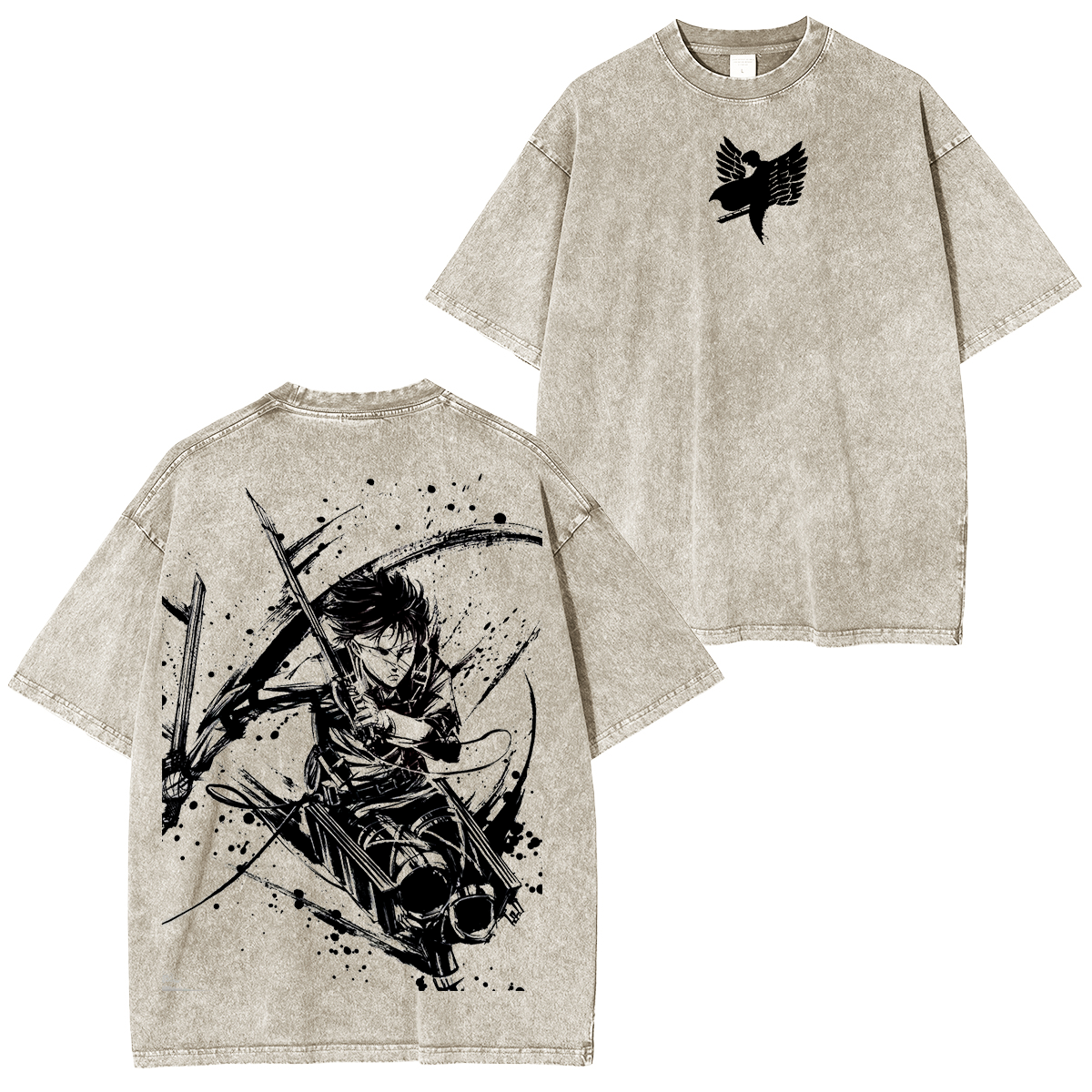 Levi Ackerman, Attack on Titan Anime Unisex Washed T-Shirt