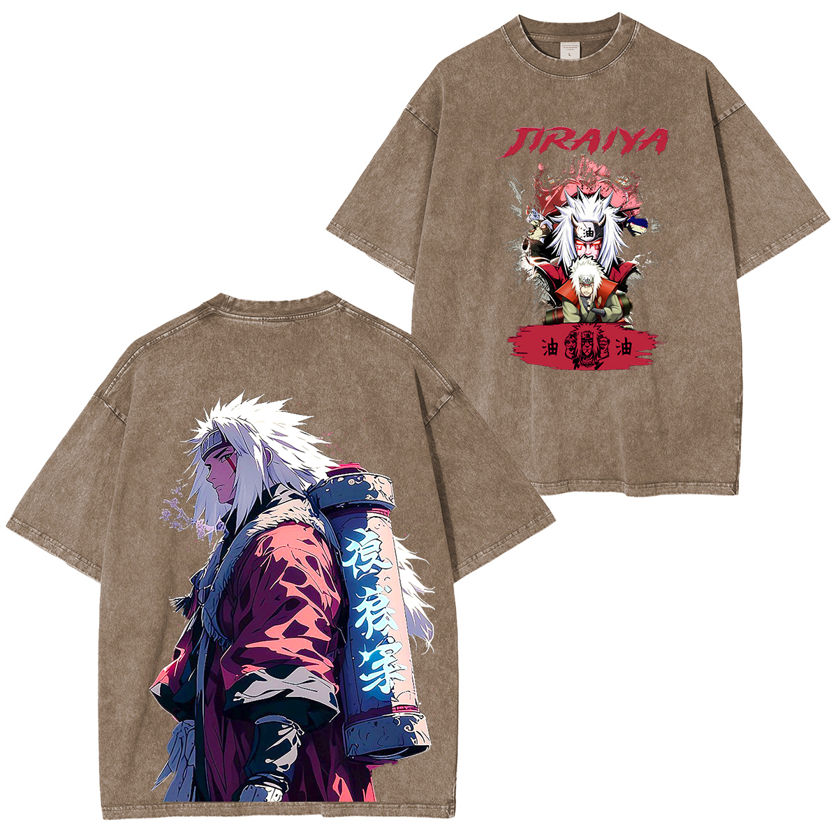 Jiraiya, Naruto Anime Unisex Washed T-Shirt