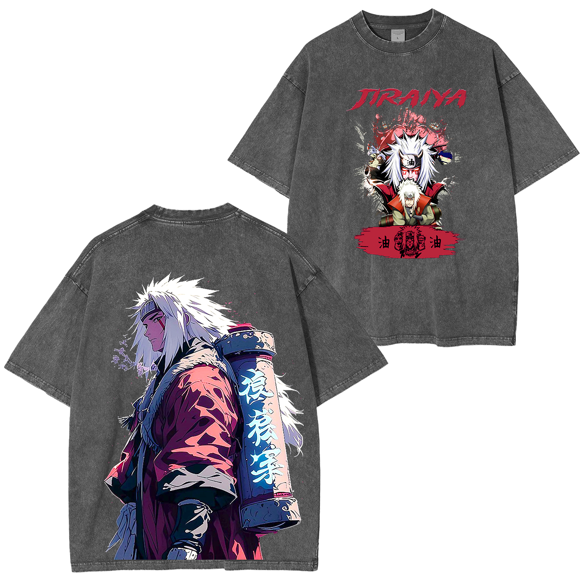 Jiraiya, Naruto Anime Unisex Washed T-Shirt