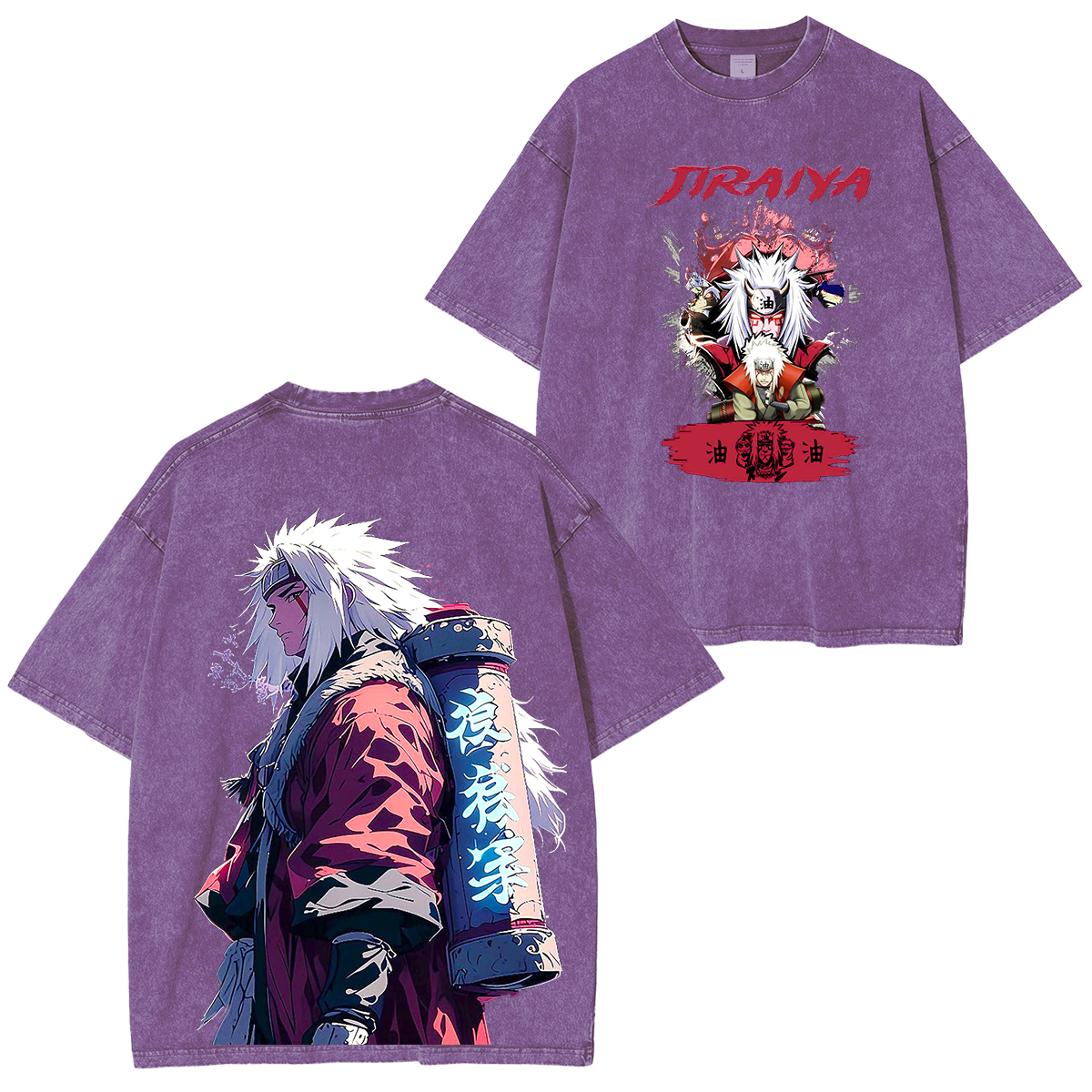 Jiraiya, Naruto Anime Unisex Washed T-Shirt