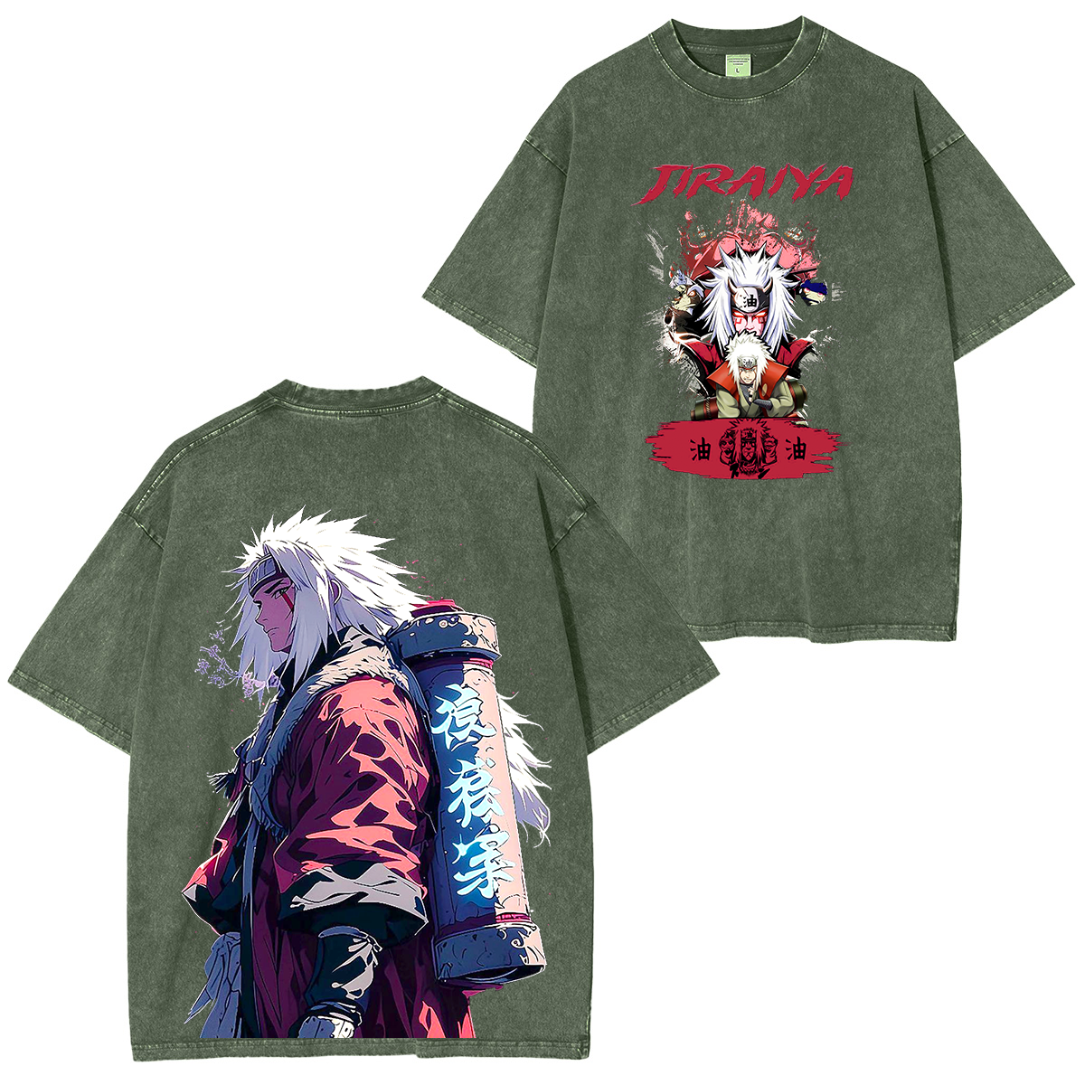 Jiraiya, Naruto Anime Unisex Washed T-Shirt