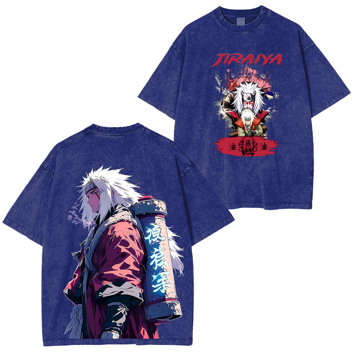 Jiraiya, Naruto Anime Unisex Washed T-Shirt