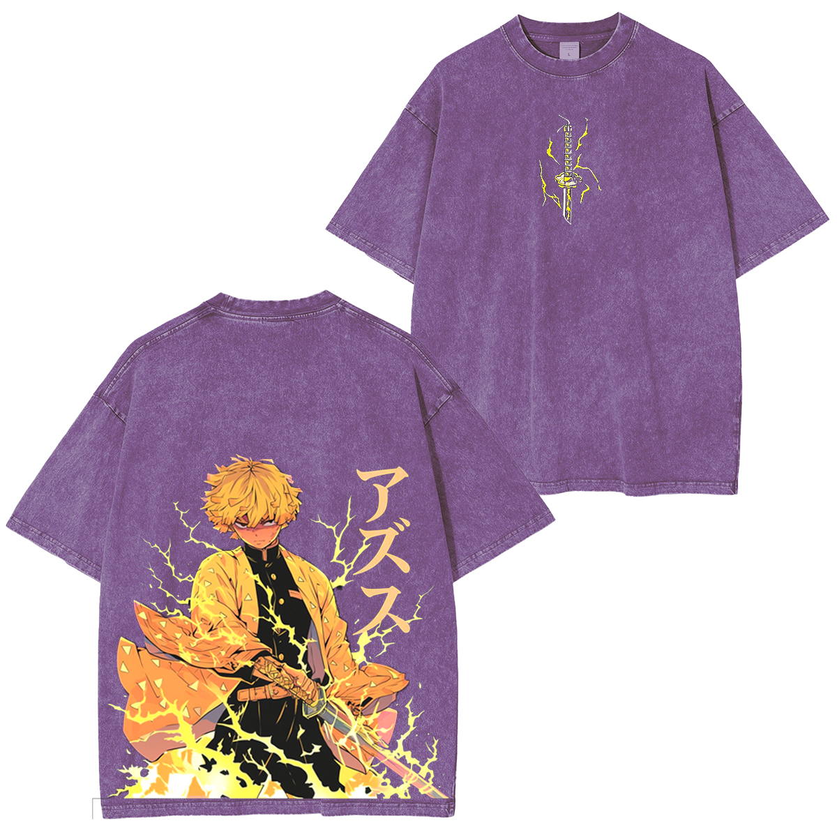Zenitsu Agatsuma,Demon Slaye Anime Unisex Washed T-Shirt