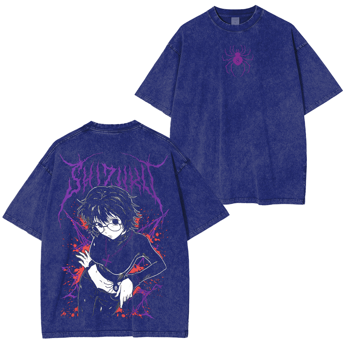Hunter  Hunter Shizuku Murasaki Letras Morada Anime Unisex Washed T-Shirt