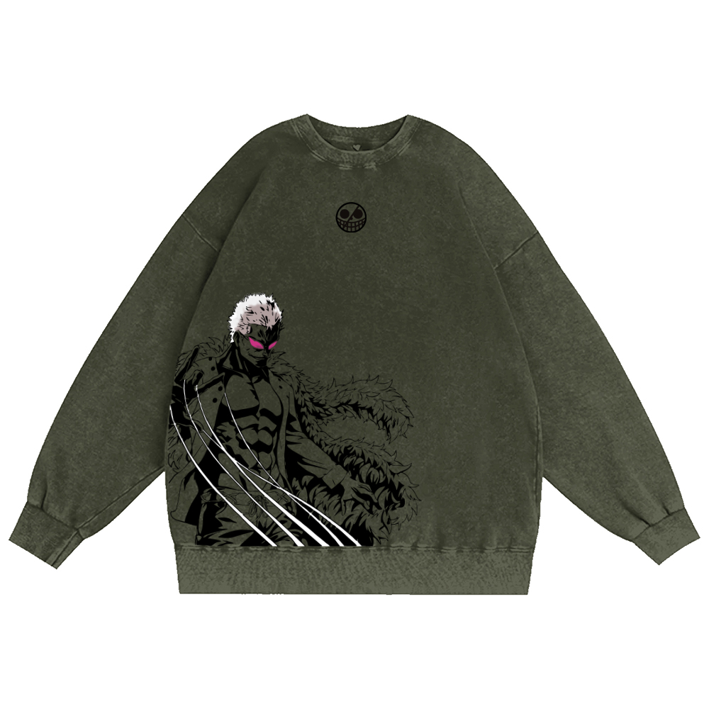 Zenitsu  Demon Slayer Anime Unisex Washed Crewneck Sweatshirt