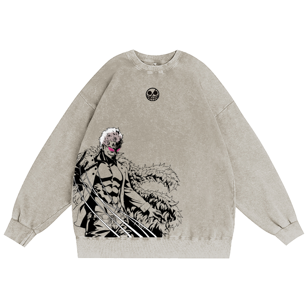 Zenitsu  Demon Slayer Anime Unisex Washed Crewneck Sweatshirt