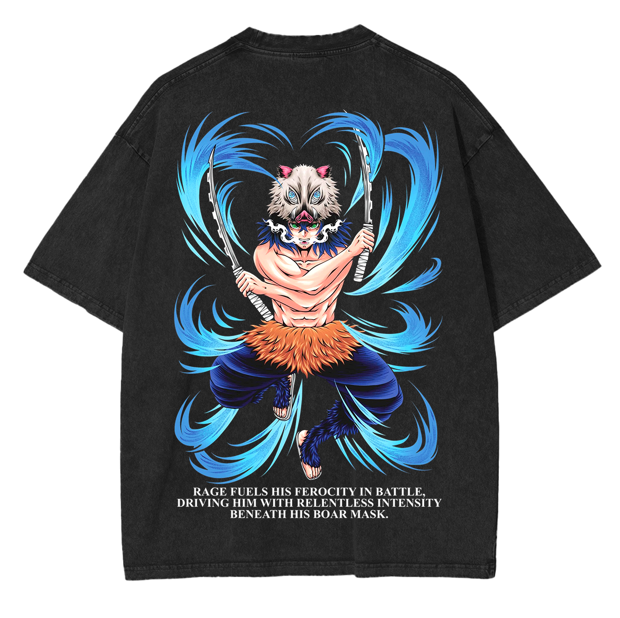 Inosuke,Demon Slayer Anime Unisex Washed T-Shirt