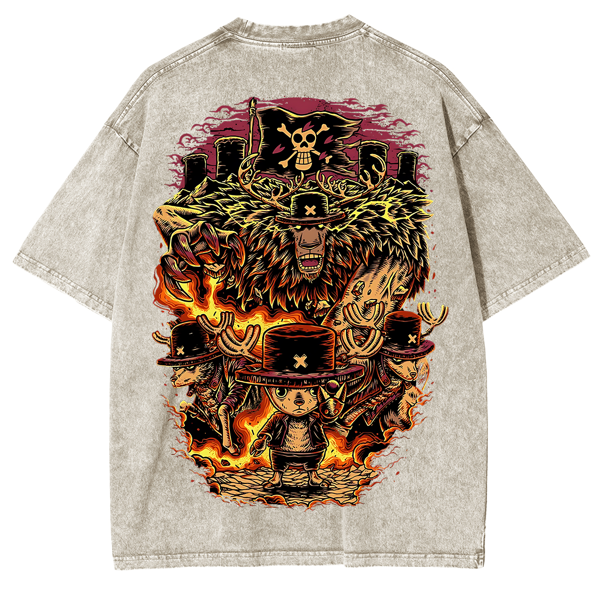 One Piece Anime Unisex Washed T-Shirt