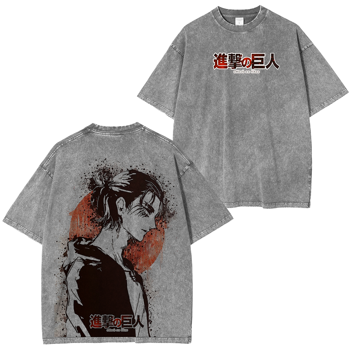 Attack On Titan Eren  Anime Unisex Washed T-Shirt