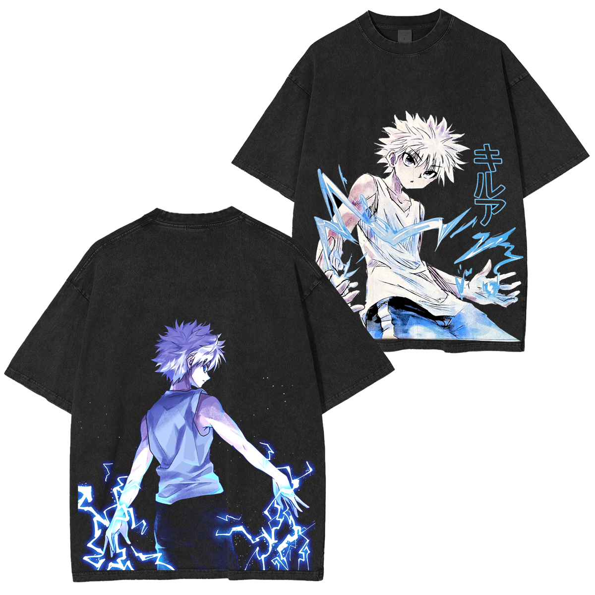 Killua Zoldyck Anime Unisex Washed T-Shirt