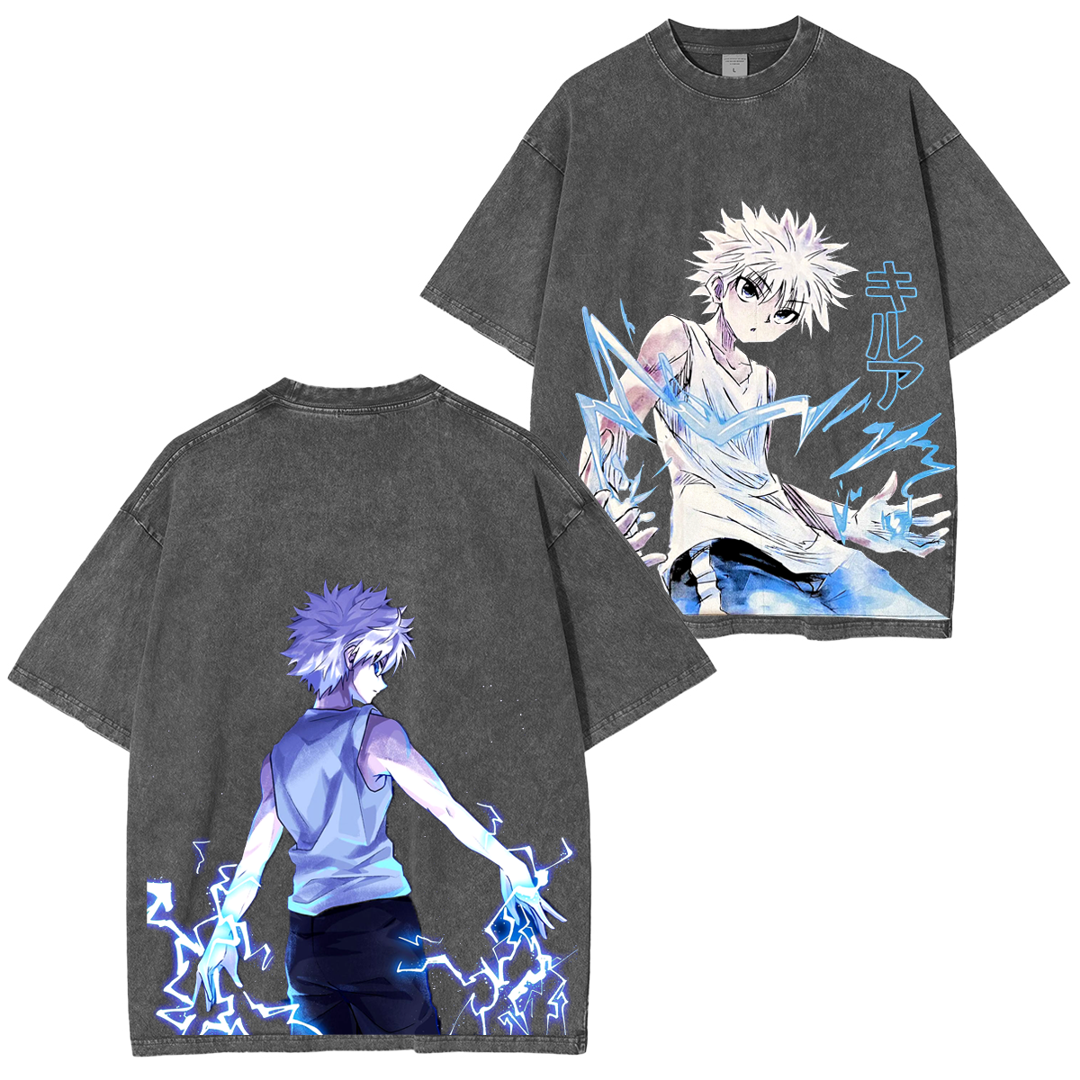 Killua Zoldyck Anime Unisex Washed T-Shirt