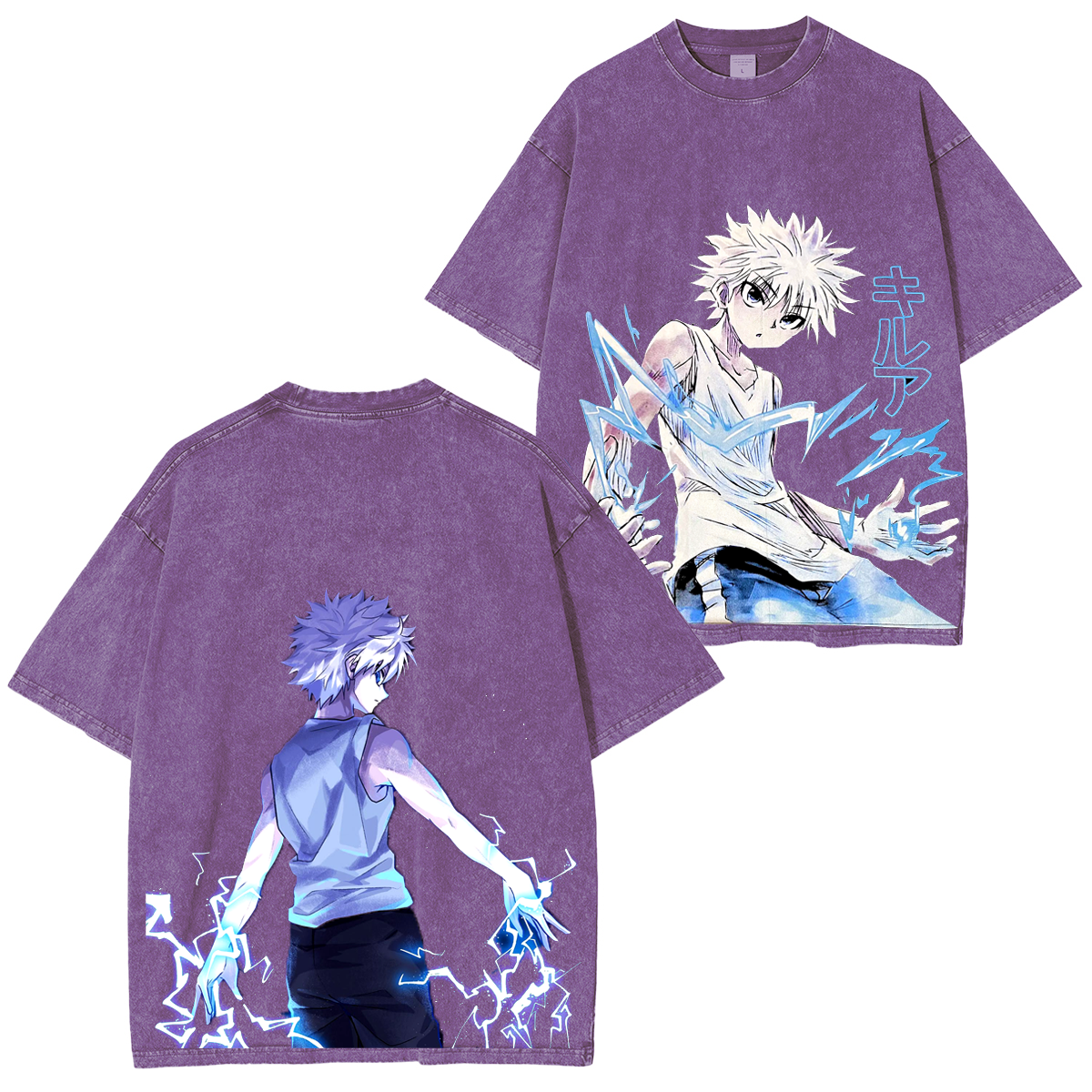 Killua Zoldyck Anime Unisex Washed T-Shirt
