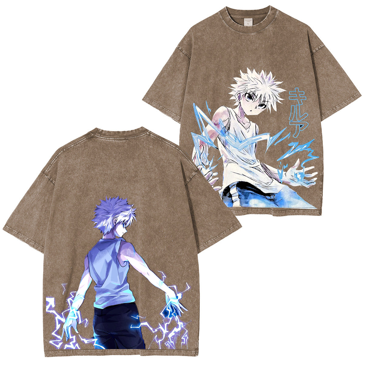 Killua Zoldyck Anime Unisex Washed T-Shirt