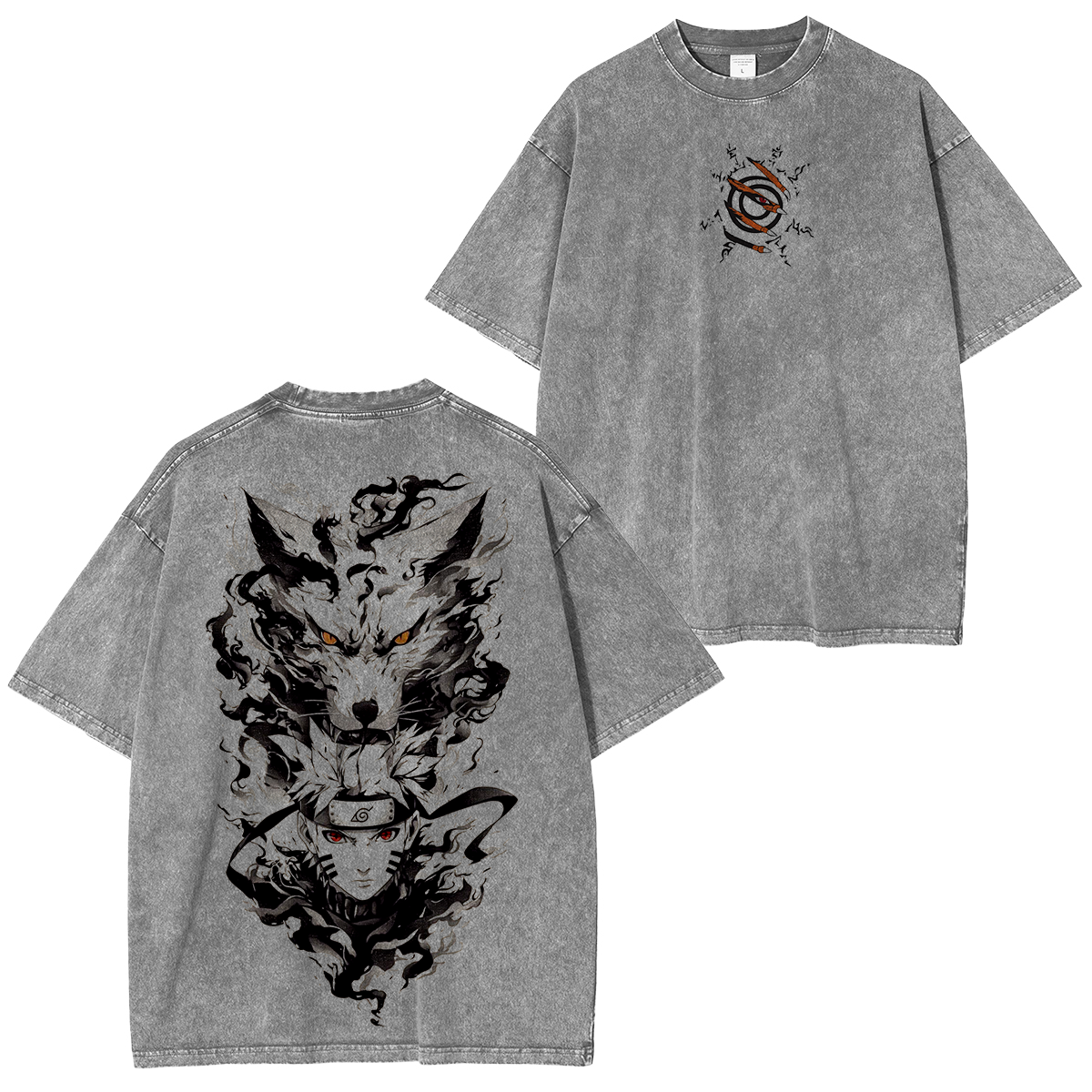 Naruto  Kurama Anime Unisex Washed T-Shirt