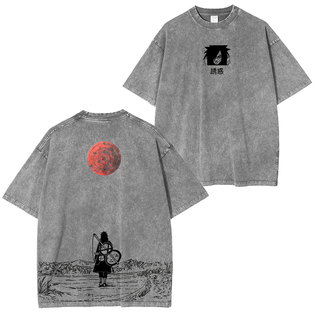 Madara Naruto Anime Unisex Washed T-Shirt