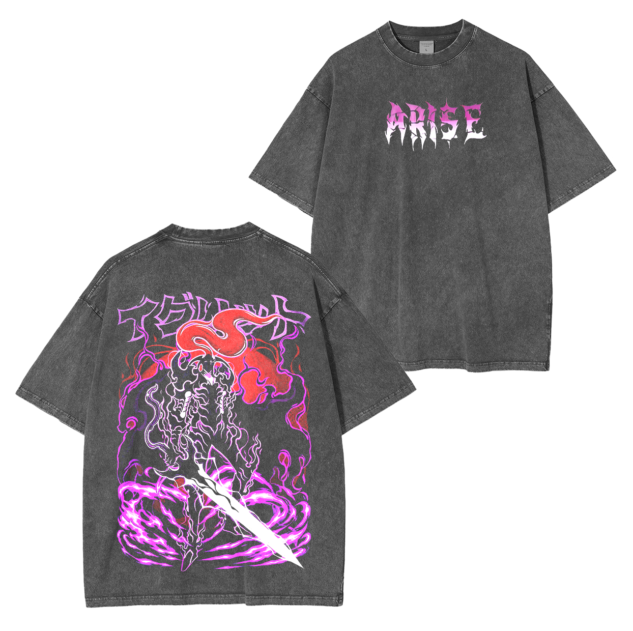 Igris Monarchs Army - Solo Leveling Anime Unisex Washed T-Shirt