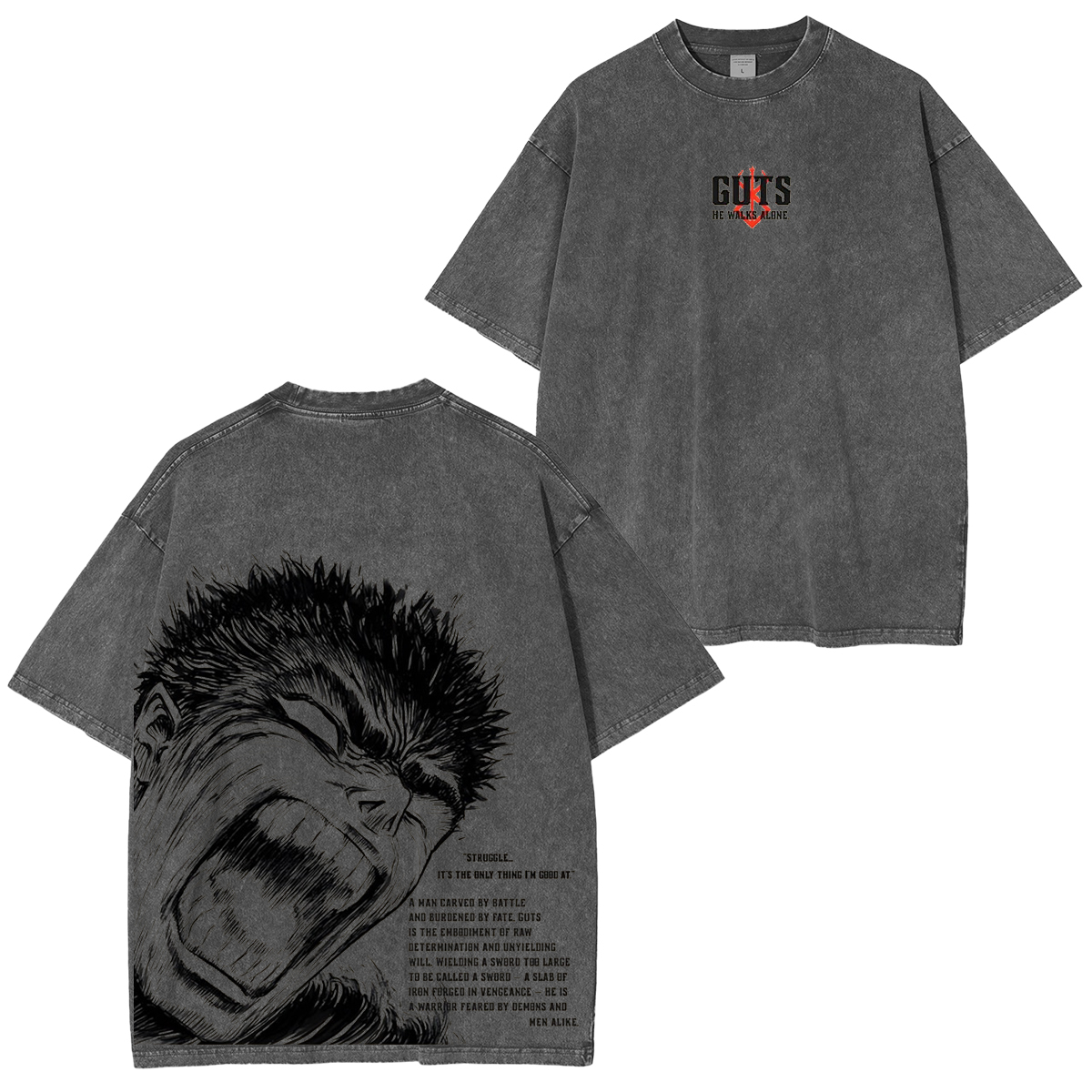 Guts Berserk  Vintage washed T-shirt/Crewneck/Hoodie