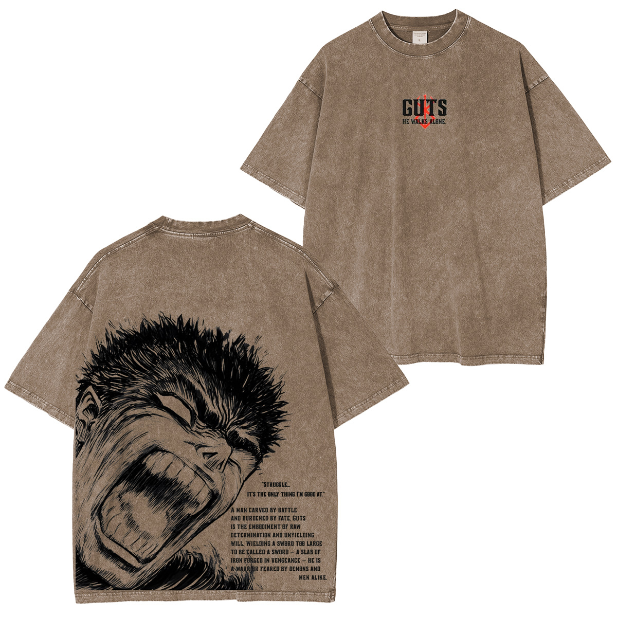 Guts Berserk  Vintage washed T-shirt/Crewneck/Hoodie